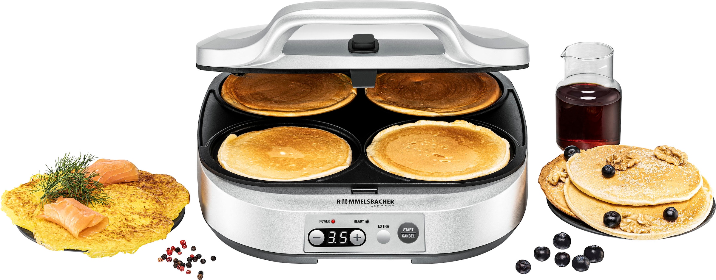 Rommelsbacher Waffeleisen »PC 1800 Pancakemaker für süße oder würzige Pancakes«, 1800 W