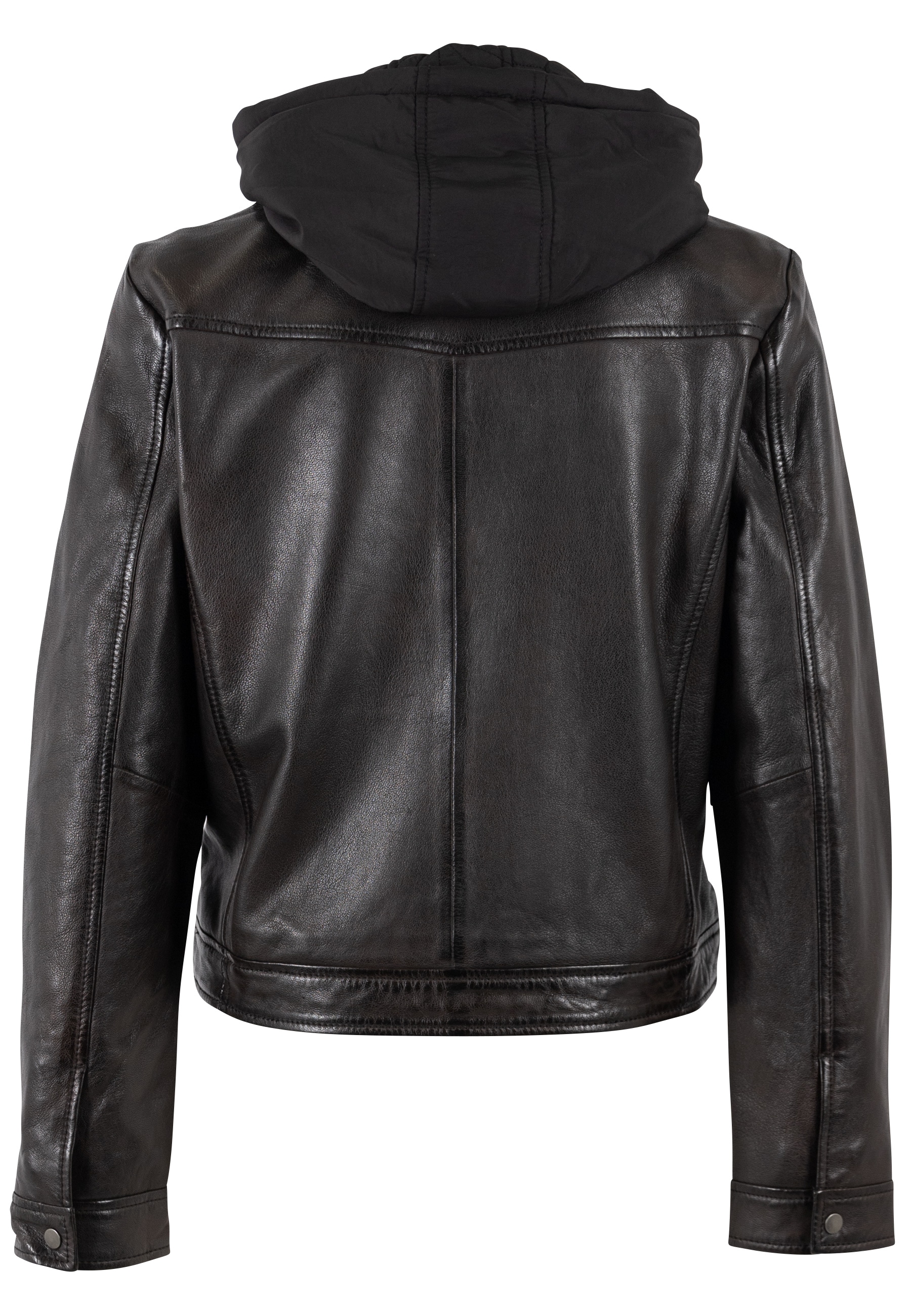Mauritius Lederjacke »MWAvih« mit Kapuze mit abnehmbarer Nylon-Kapuze
