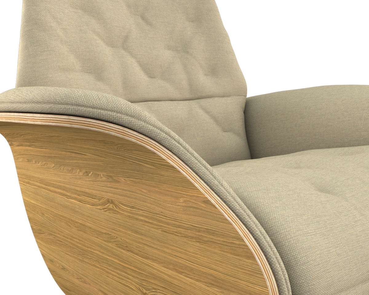 FLEXLUX Relaxsessel »Volden elektrischer Funktionsessel« Größe M, Rücken & Fußteil elektrisch, Akku, Arml. Eiche, Fuß schwarz