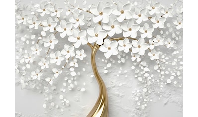 Consalnet Papiertapete »Goldener Baum mit Blütten«, botanisch kaufen