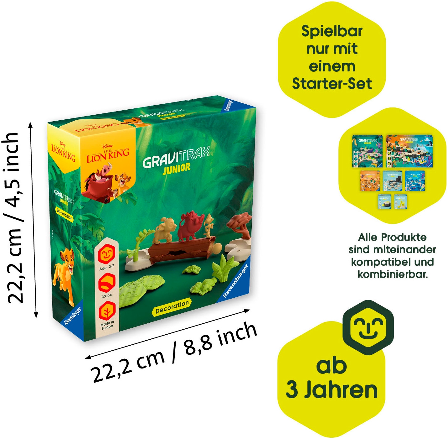 Ravensburger Kugelbahn-Bausatz »GraviTrax Junior Extension Disney Lion King«, Made in Europe