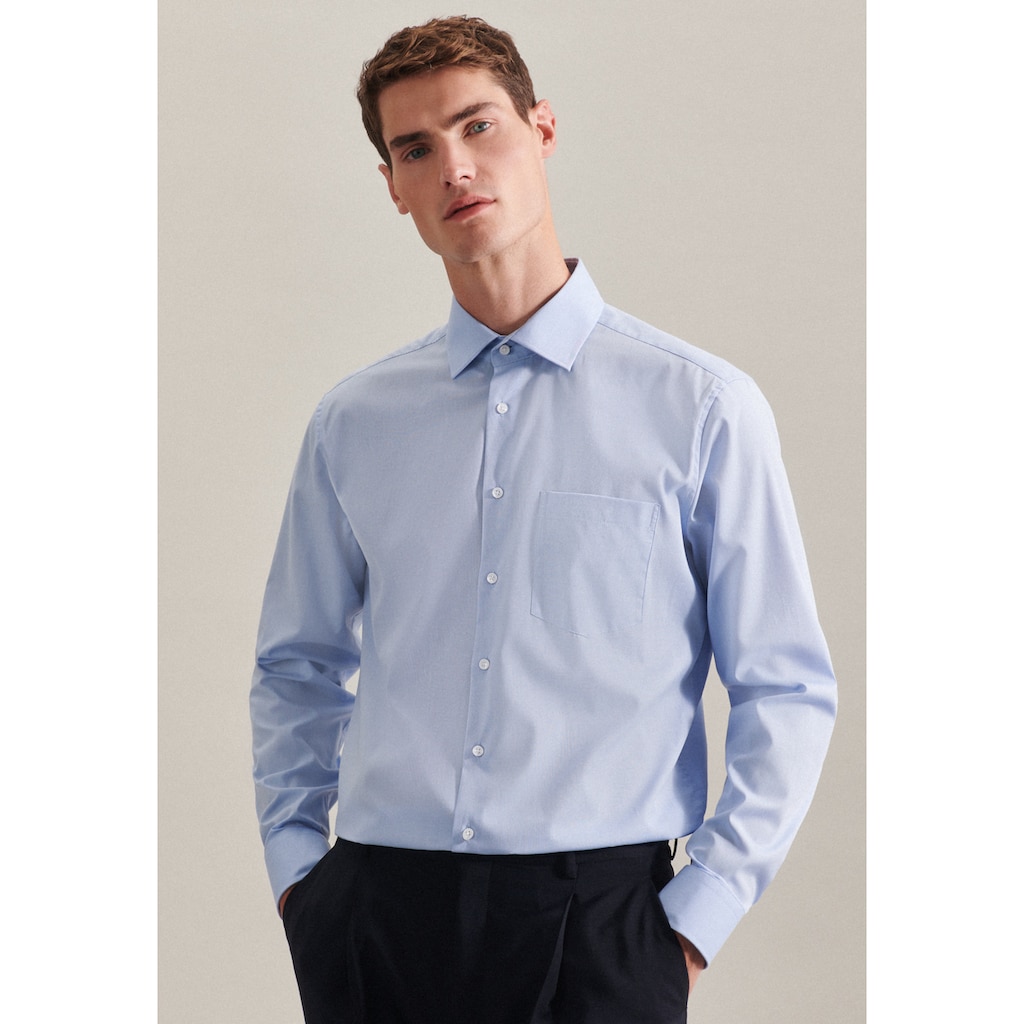 seidensticker Businesshemd »Regular«, Regular Extra langer Arm Kentkragen Uni