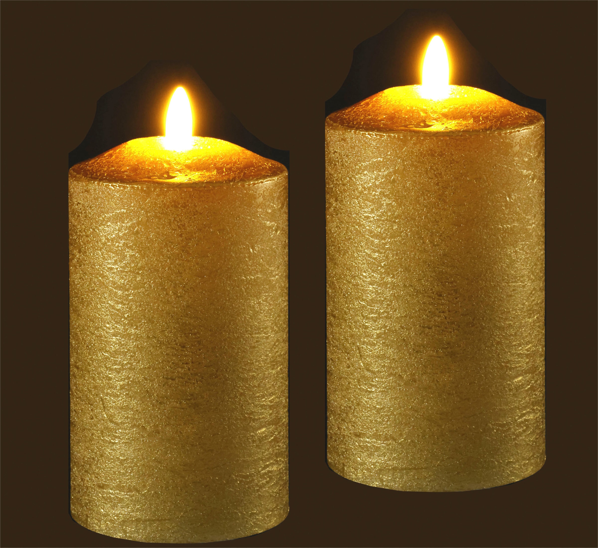 I.GE.A. LED-Kerze »Batteriebetriebene LED-Kerzen aus Echtwachs, Höhe ca. 12,5 cm«, warmweißes Stimmungslicht, Stumpenkerze für den Adventskranz