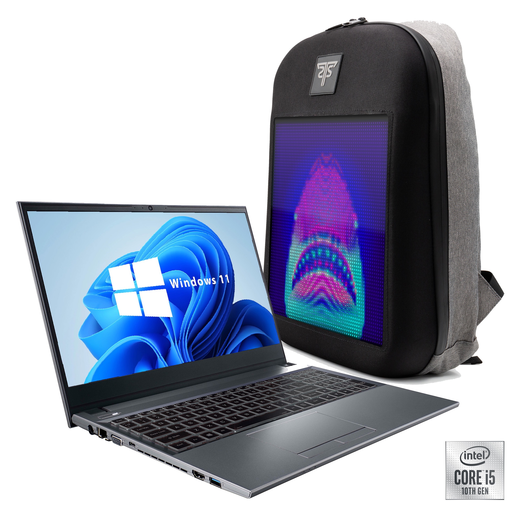 Hyrican Notebook »NOT01699«, 39,62 cm, / 15,6 Zoll, Intel, Core i5, UHD Graphics, 1000 GB SSD, inkl. LED Laptop Rucksack, Polyester+ LED-panel, schwarz