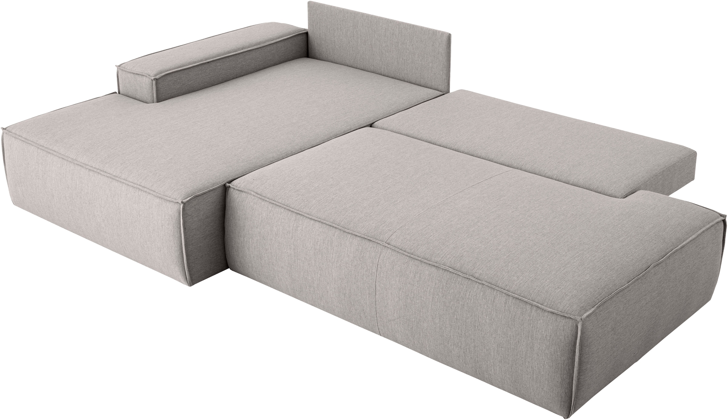 Home affaire Ecksofa »SHERWOOD, Schlafsofa in L-Form offen (275cm), Cord, Leinenoptik«, Schlaffunktion und Bettkasten, Kedernaht, hoher Sitz- & Liegekomfort