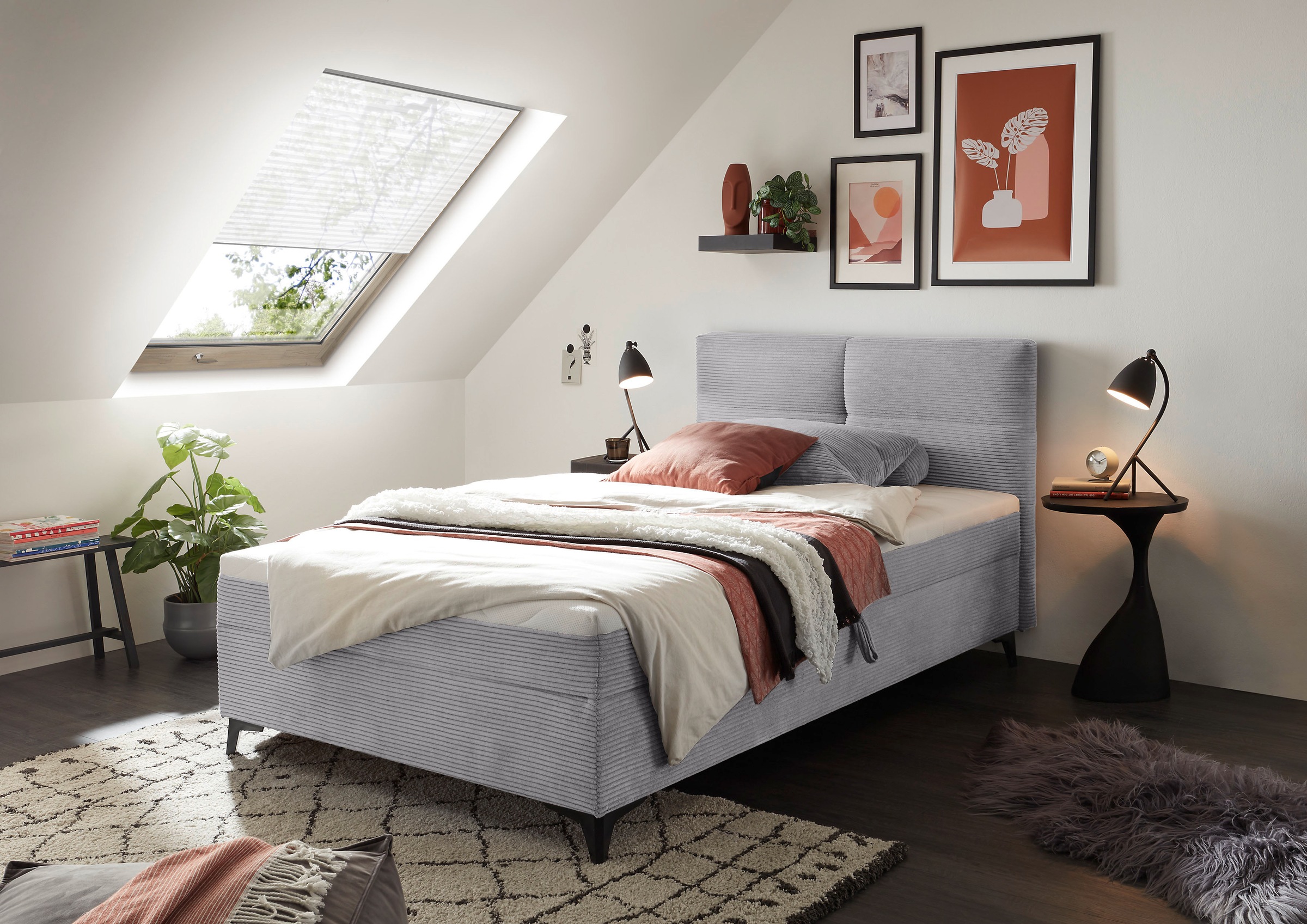 ED EXCITING DESIGN Boxbett »Andon«, mit Bettkasten, integrierter Topper, universell aufbaubar