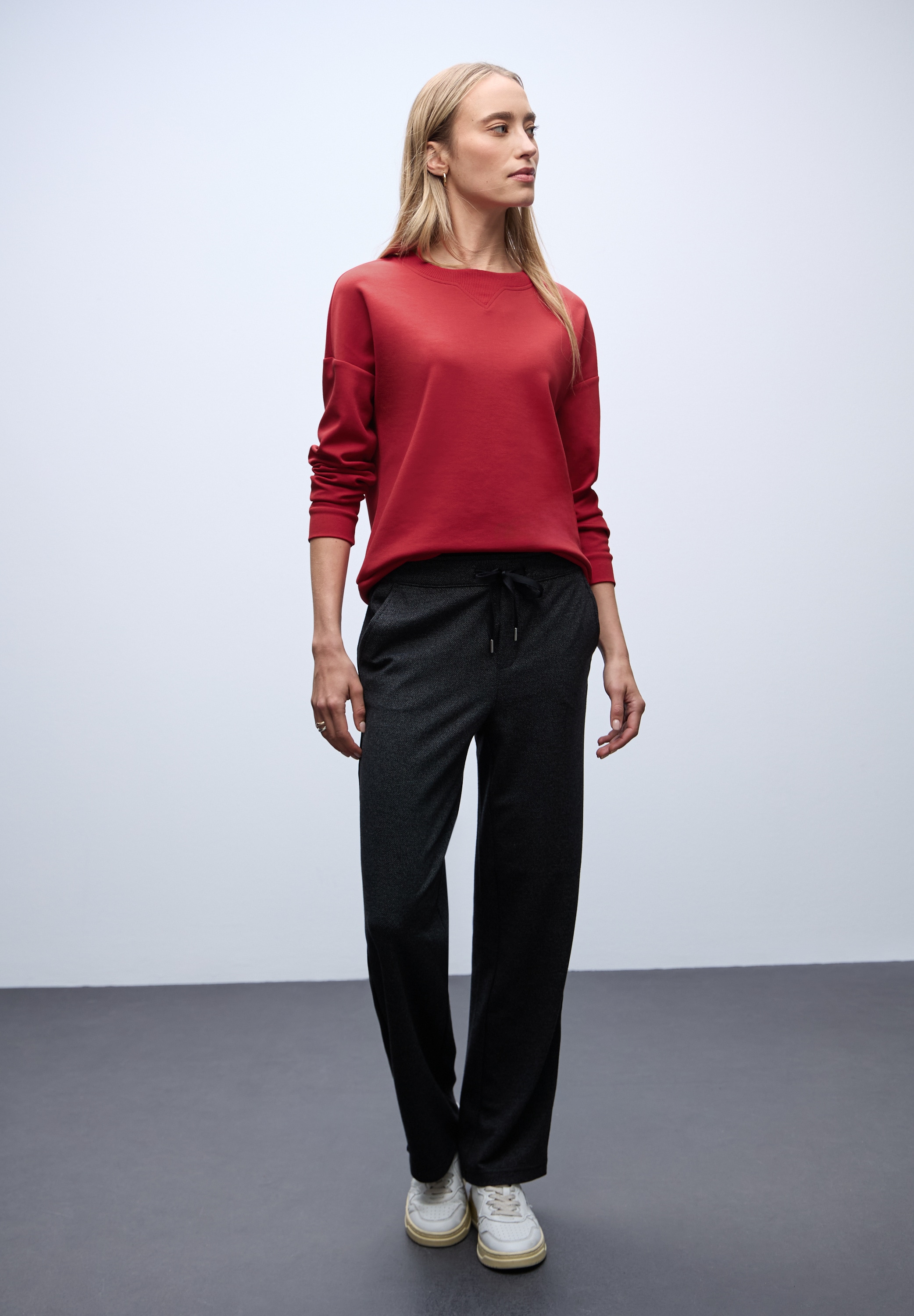 STREET ONE Sweater , Rundhals mit Ripp-Detail
