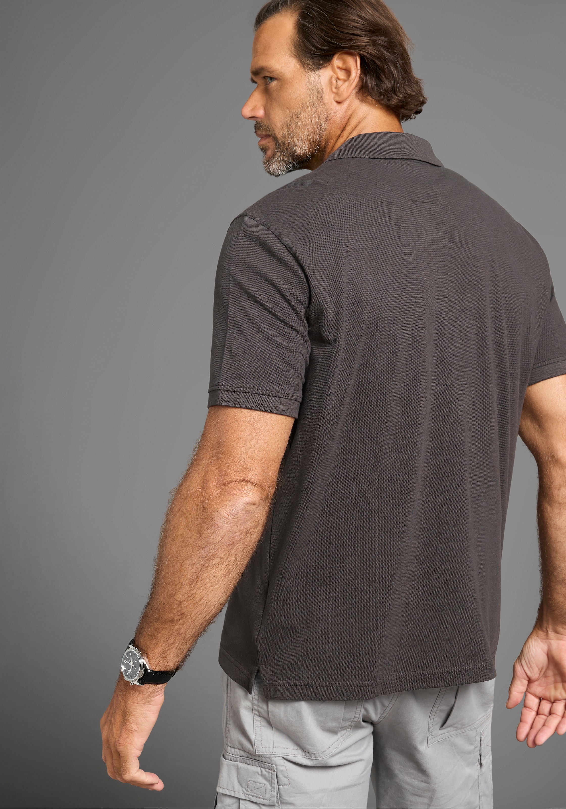 Man's World Poloshirt, Kurzarm, lockere Passform, unifarben