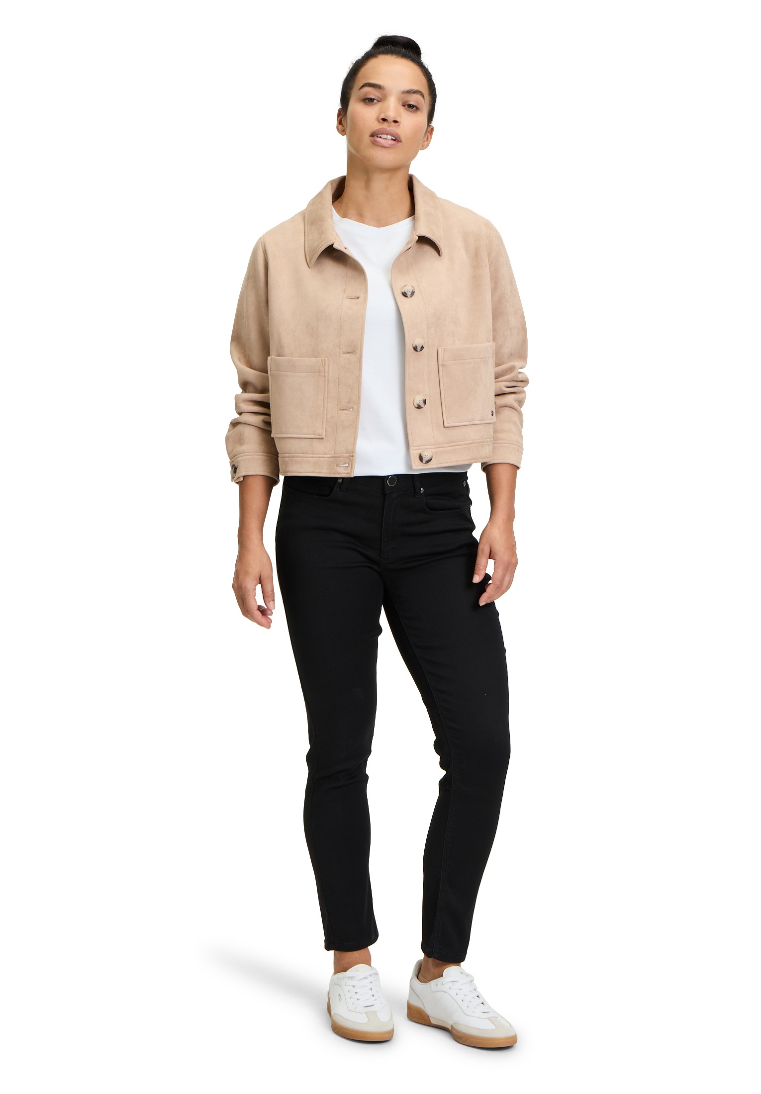Betty&Co Lederimitat-Blazer »Kunstleder-Jacke mit aufgesetzten Taschen«