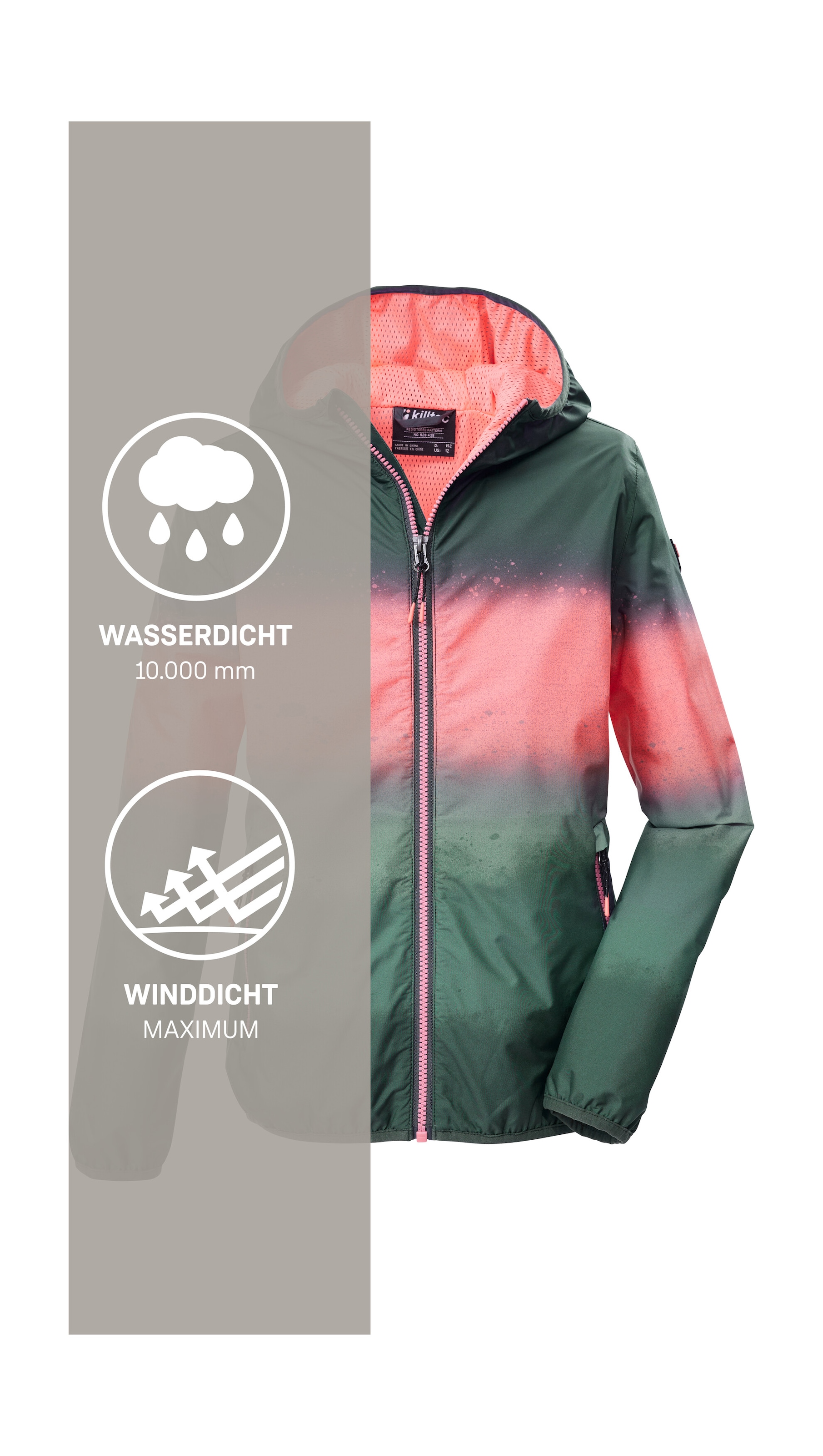 Killtec Funktionsjacke »KOS 155 GRLS JCKT« Leichte, wetterfeste Mädchenjacke mit All-Over-Print