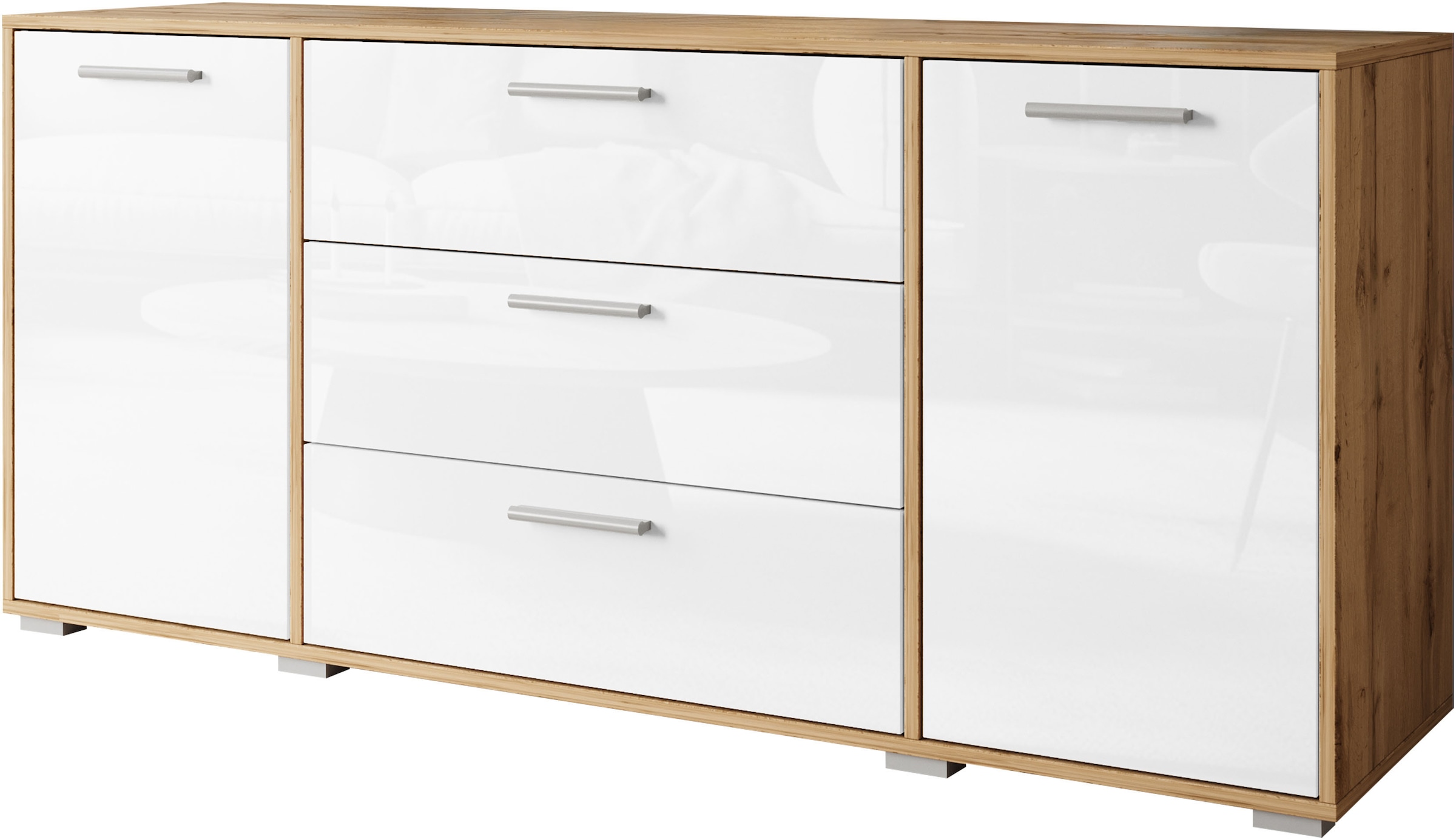 INOSIGN Sideboard »BOGOTA«, moderne Kommode, Schubladenschrank mit verstellbaren Einlegeböden