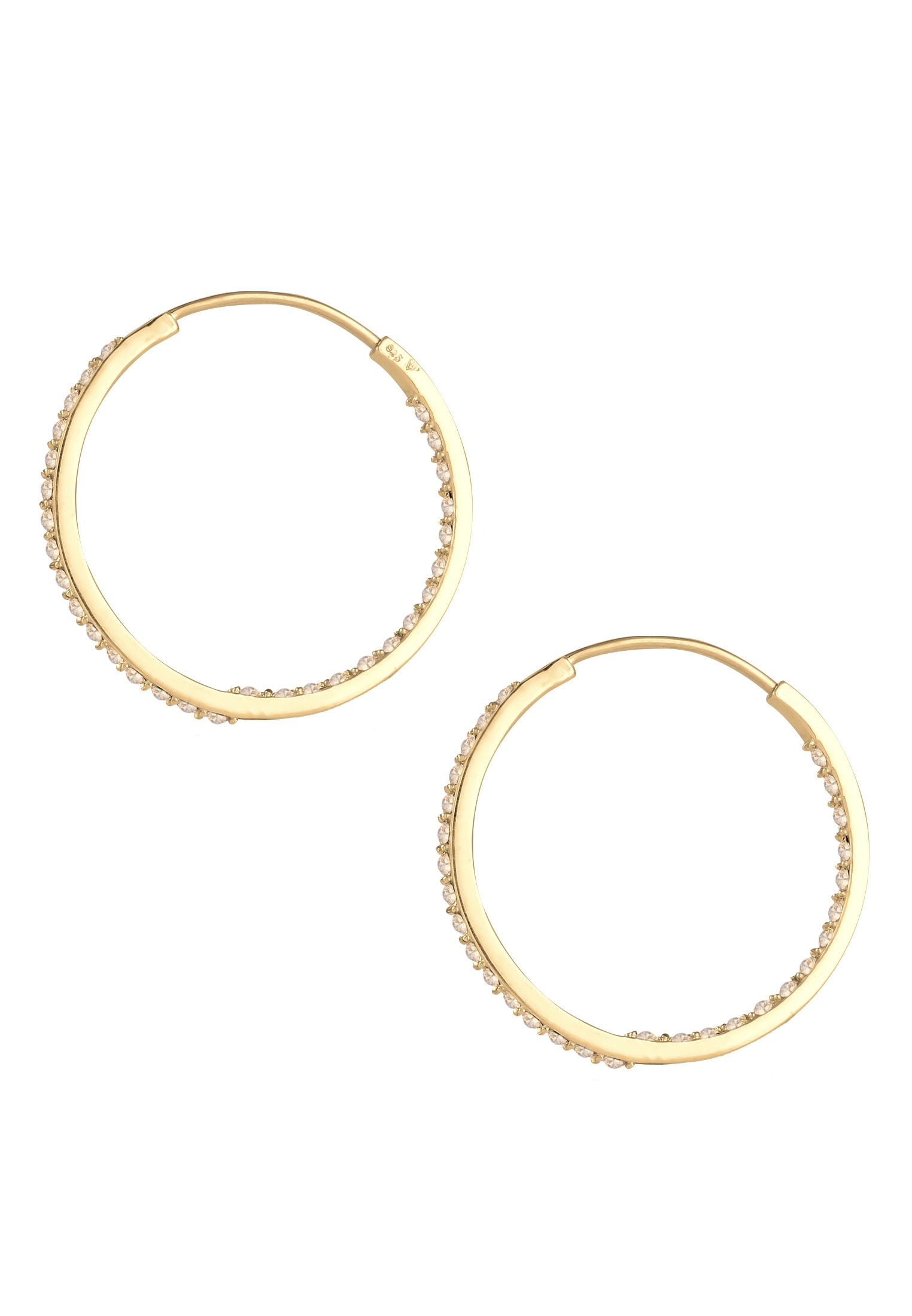 Elli Paar Creolen »Ohrringe Creolen 925 Silber, mit Kristallen von Swarovski®«