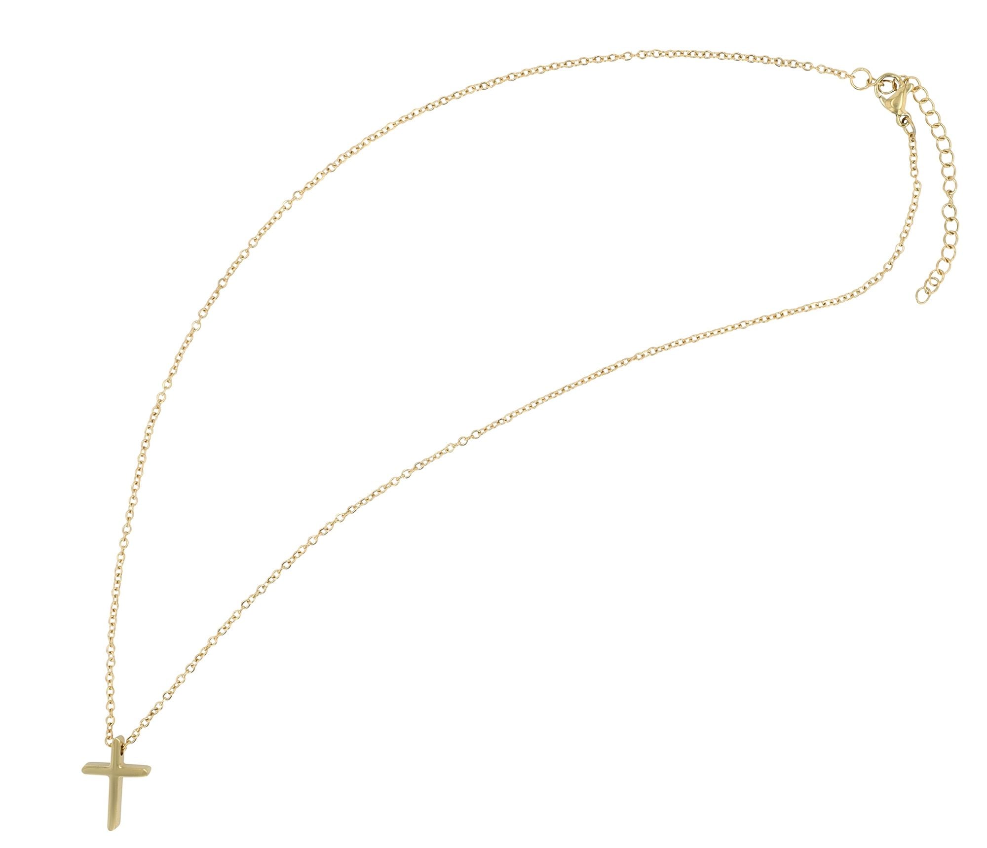Adelia´s Gliederkette »Unisex Halskette ¿ Kreuz aus Edelstahl 43 cm«