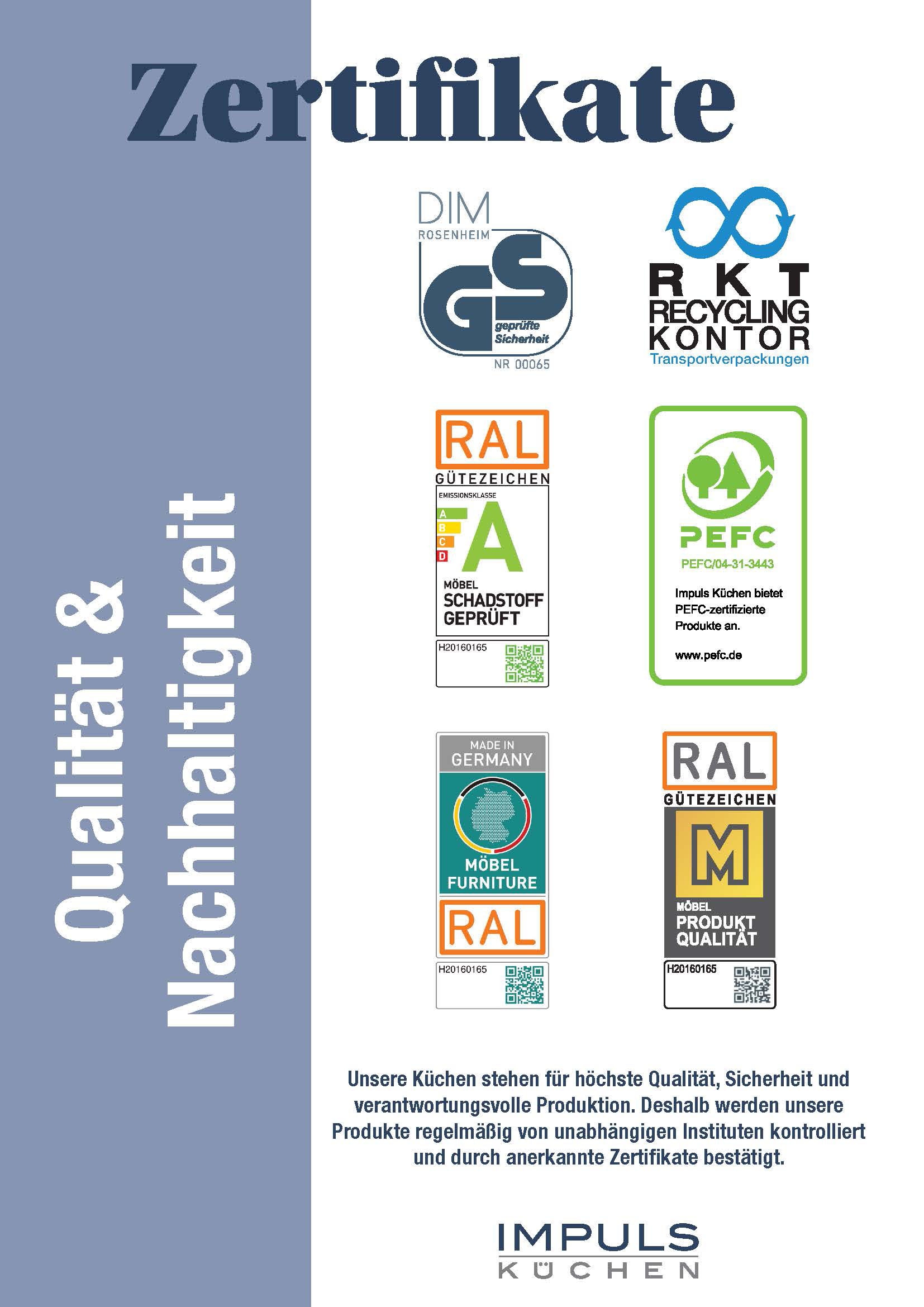 IMPULS KÜCHEN Küchenzeile »"Kopenhagen", Ausrichtung wählbar, Schubkästen mit Soft-Close« Set,  vormontiert, wahlweise mit E-Geräten, Breite 260 cm