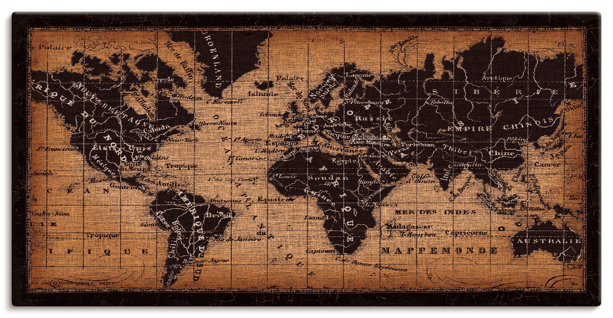 Artland Wandbild »Alte Landkarten, versch. Wandaufkleber in Weltkarte«, OTTO Poster Größen oder (1 St.), als Leinwandbild, bei