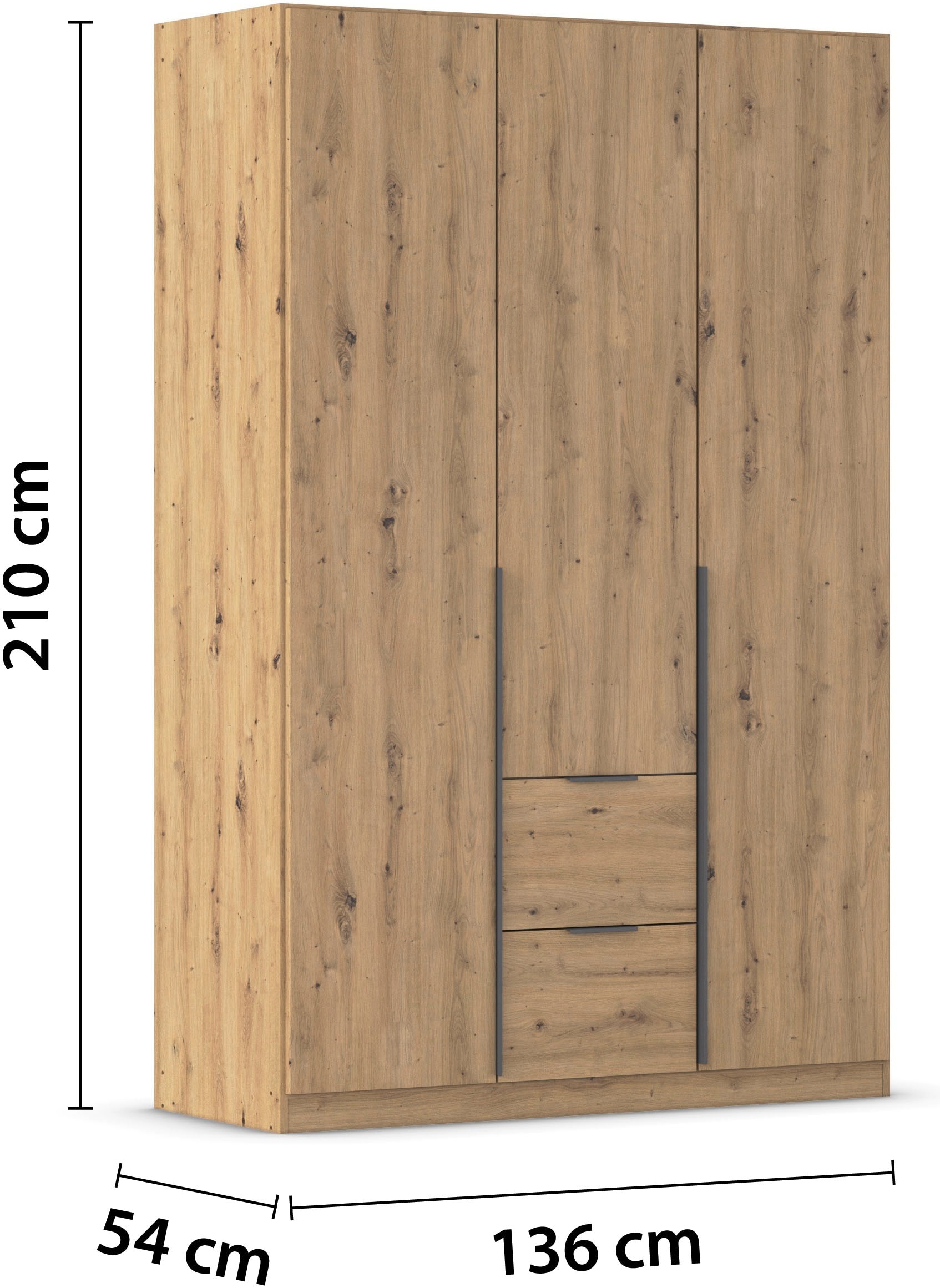 rauch Drehtürenschrank »Kleiderschrank Schrank Garderobe AGORDO mit Dekor- oder Hochglanzfront«, (in zwei Griff-Farben, Breiten 91-360 cm), mit Außenschubkästen, in 7 Breiten und 2 Höhen MADE IN GERMANY