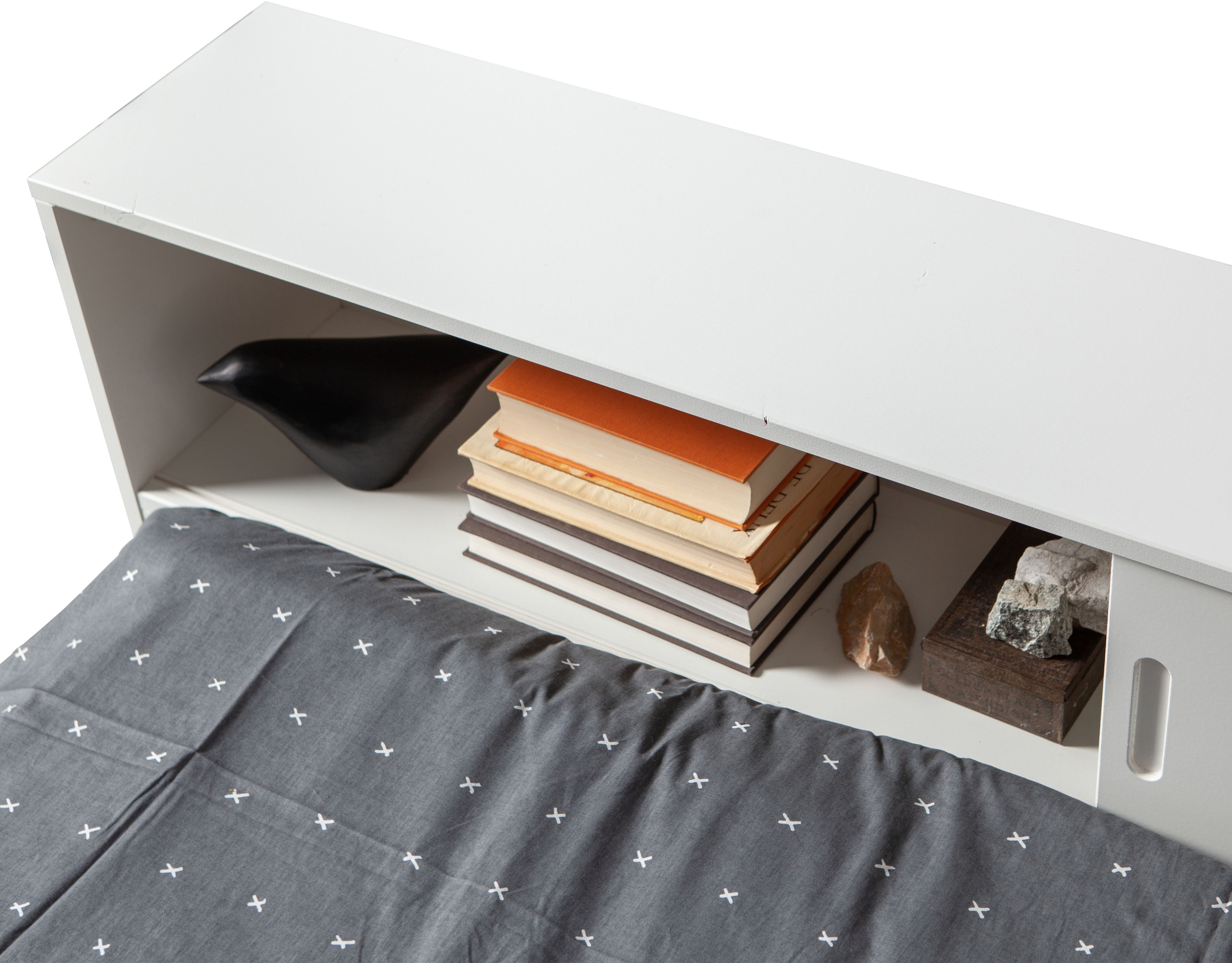 WOOOD Stauraumbett »Connect FSC®-Kiefernholz mit Schiebetür und Stauraum 213x118x60 cm« Einfach zu montierbar, Matratzenmaß 90x200 cm, Pfleiglicht