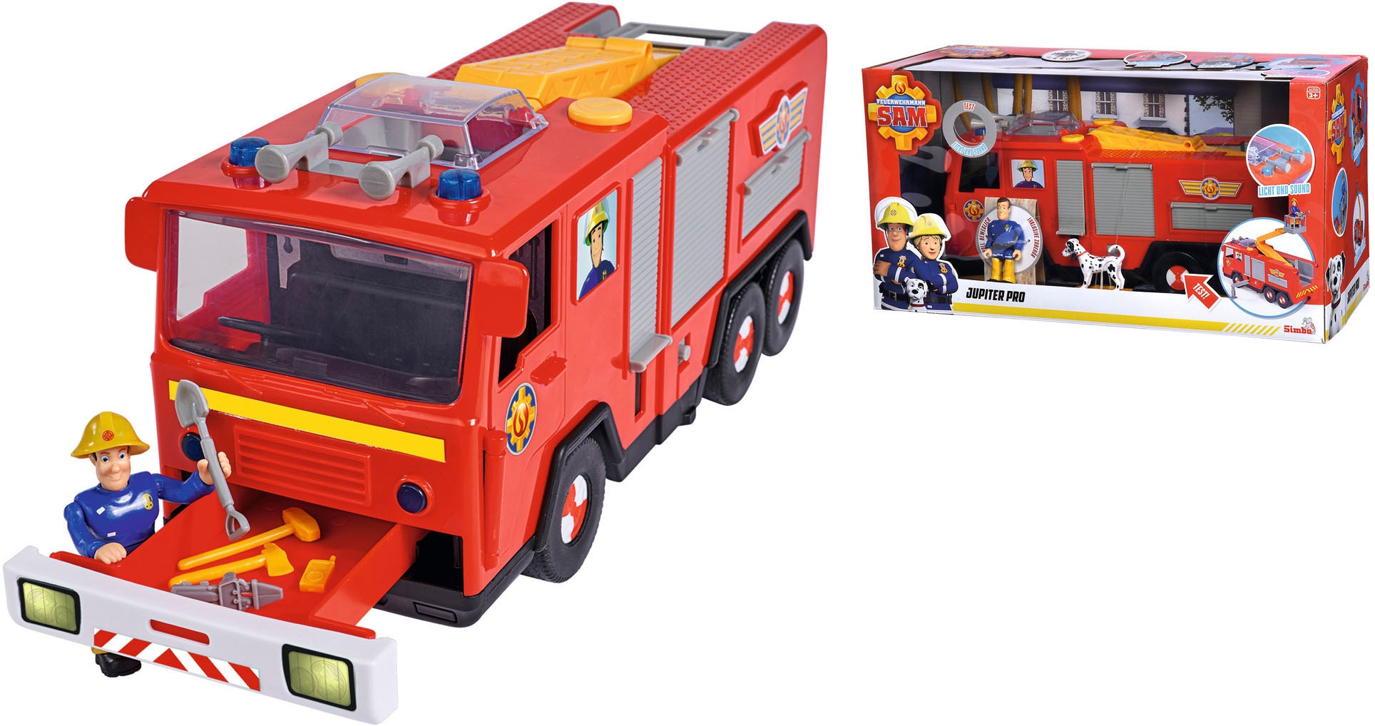SIMBA Spielzeug-Feuerwehr »Feuerwehrmann Sam, Jupiter Pro«, mit Licht- und Soundeffekten