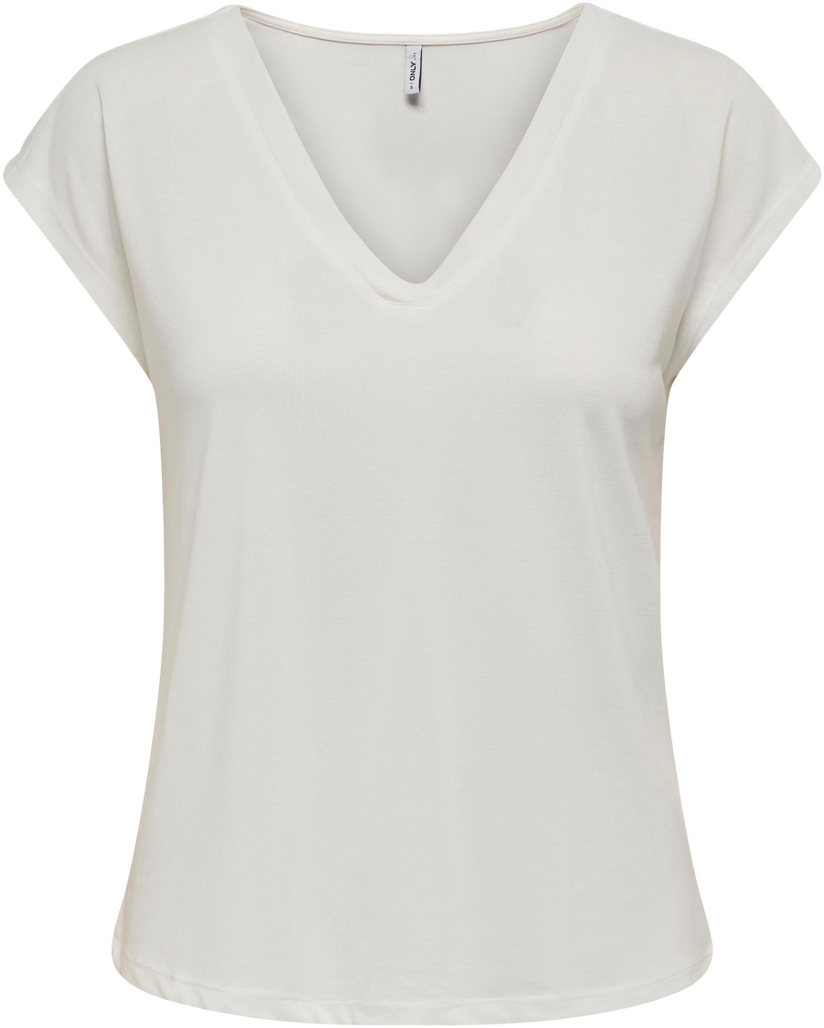 ONLY V-Shirt »ONLFREE S/S MOD.V-NECK TOP JRS NOOS«