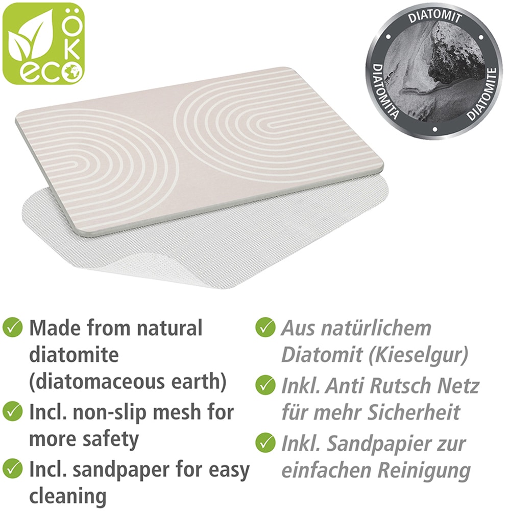 WENKO Badematte »Modell Nazca«, schnell trocknend, rutschfest, stark wasserabsorbierend, aus Kieselgur