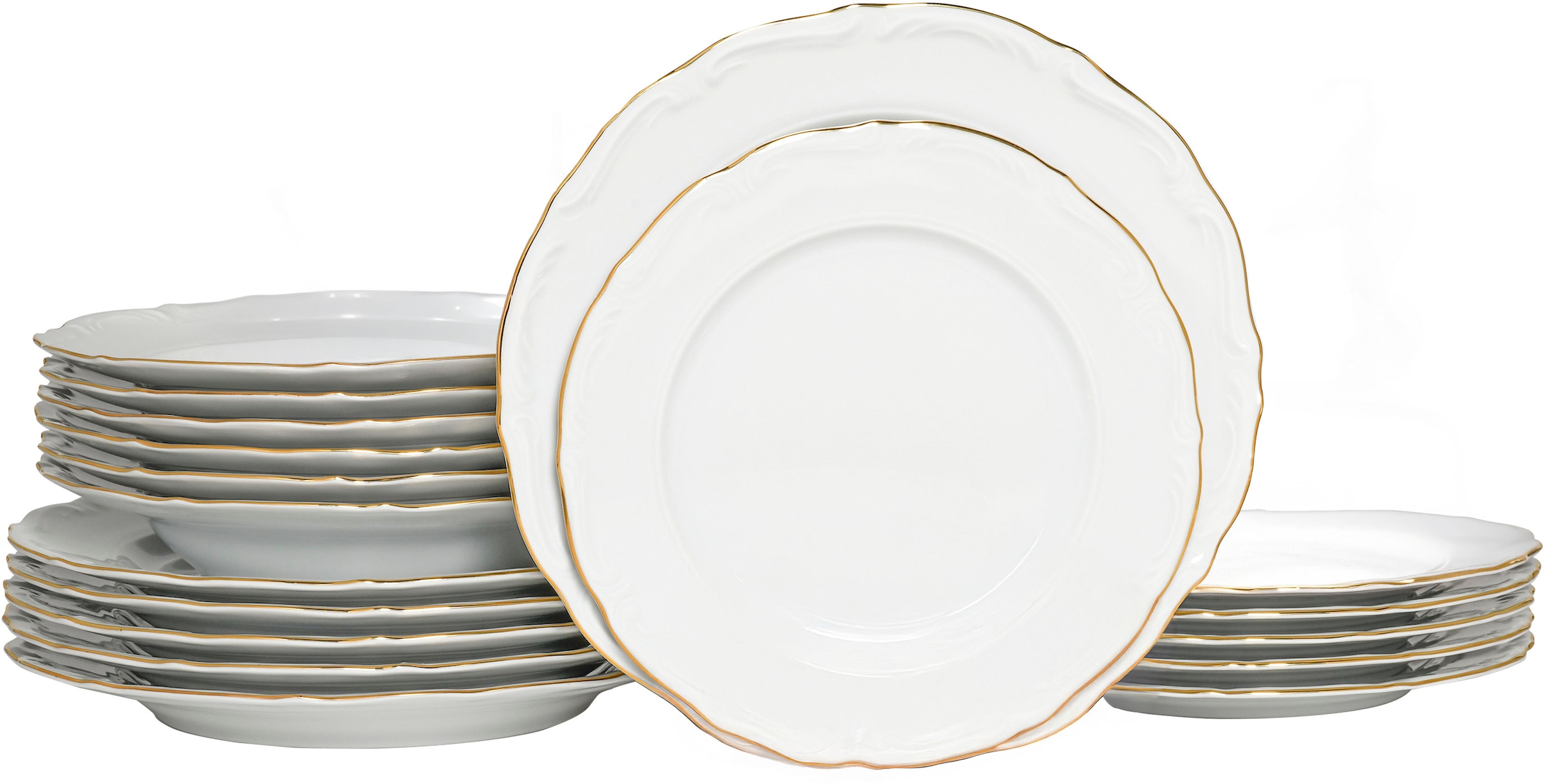 CreaTable Teller-Set »Maria Theresia, Teller Set 18-tlg« Traditionelle Porzellanform