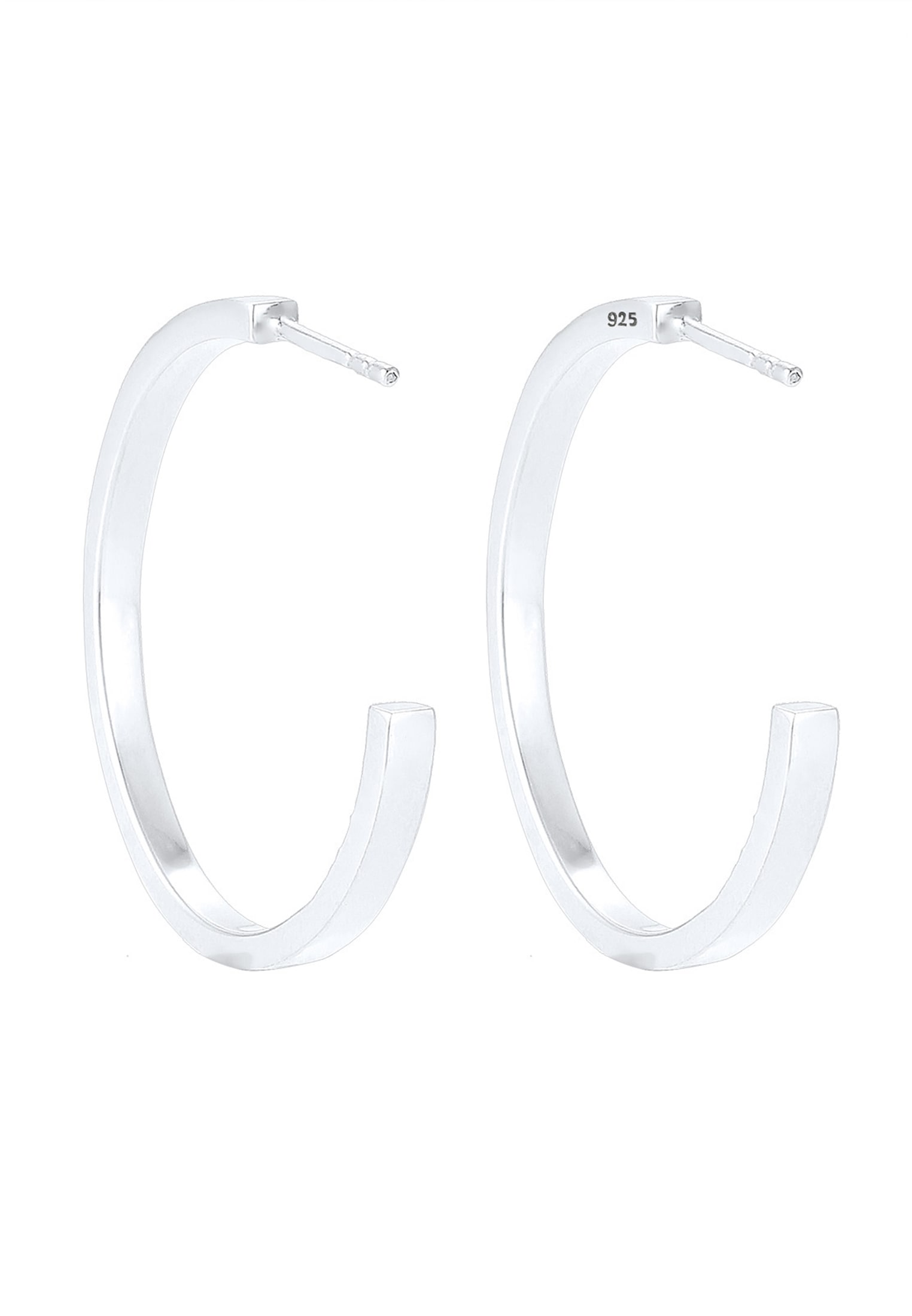 Elli Paar Creolen »Ohrringe Creolen mit Glas Kristallen Weiß 925 Sterling Silber, mit Kristallen von Swarovski®«