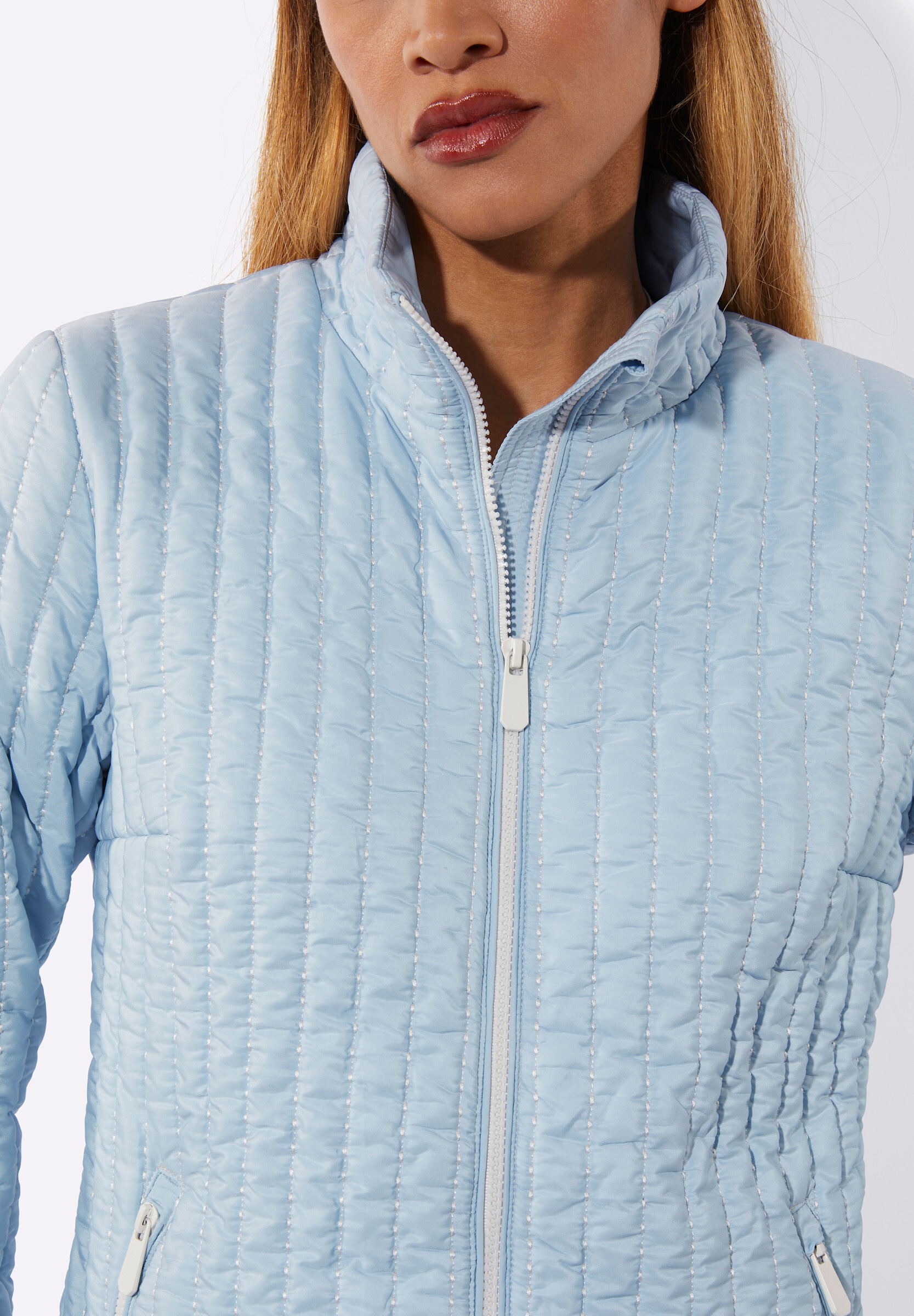 creation L Steppjacke »Jacke Jacke mit Zipper-Garage« ohne Kapuze