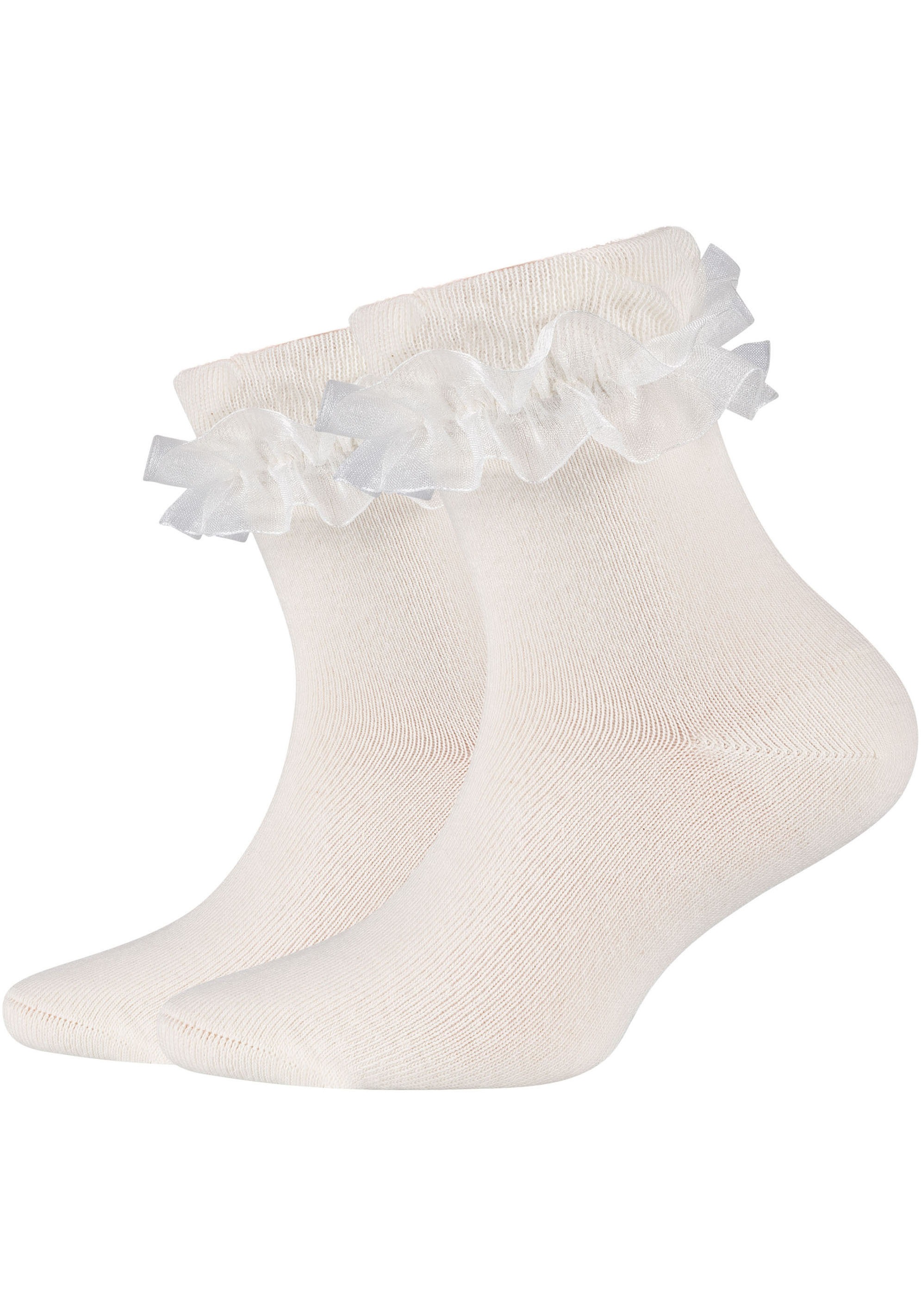 Camano Socken »ca-soft«, (4 Paar), mit romantischem Rüschendesign