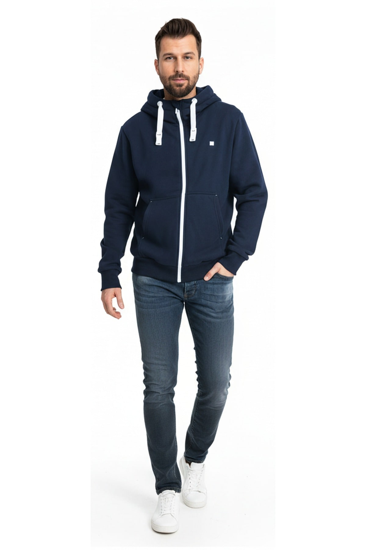 DEPROC Active Kapuzensweatshirt »PICTOU Herren-Zip-Top mit Kapuze«, weiche Fleecejacke mit Kängurutasche
