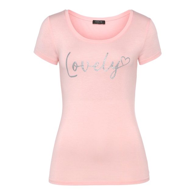Melrose online T-Shirt, Glitzerdruck bei mit OTTO bestellen