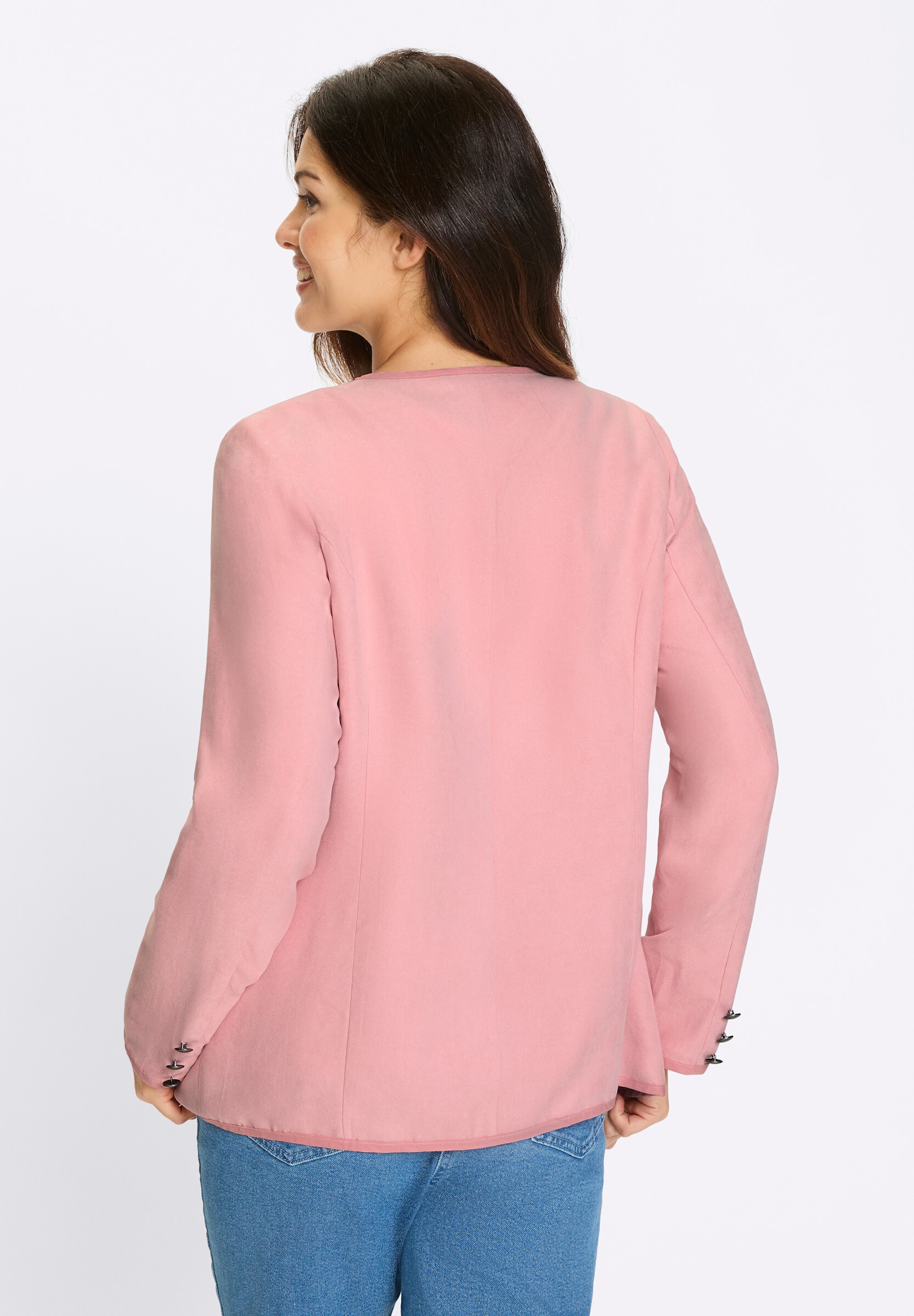 Sieh an! Trachtenjacke »Velours-Blazer Trachtenjacke mit Kontrast-Paspelierung« ohne Kapuze