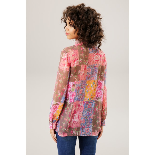 Aniston CASUAL Hemdbluse, mit bunten Blumendrucken im Patch-Dessin kaufen  im OTTO Online Shop