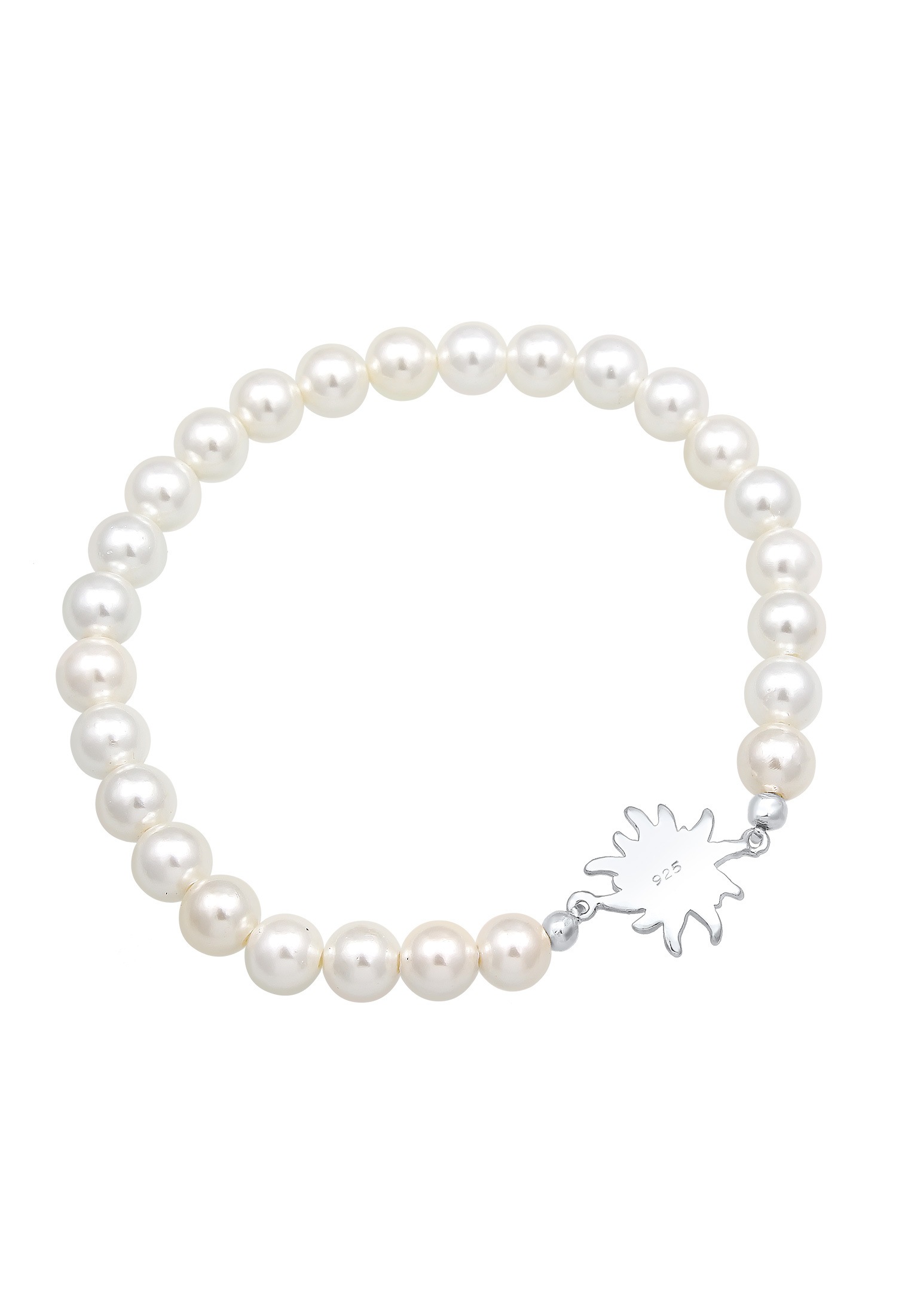 Elli Armkette »Armband Edelweiss Muschelkernperlen Weiß 925 Sterling Silber«