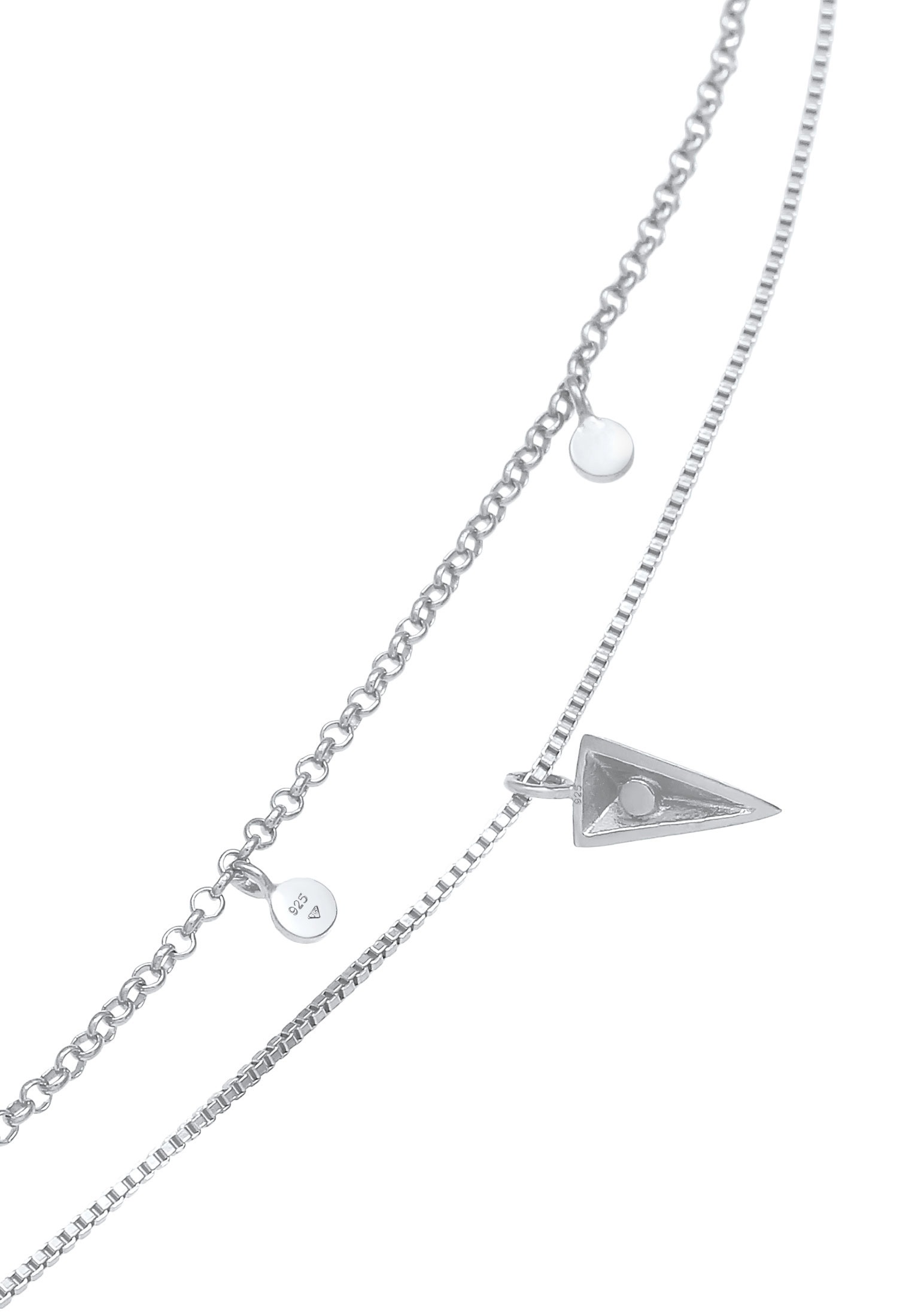 Elli Choker »Halskette Choker Layer Disc Rund Dreieck Design 925 Silber«