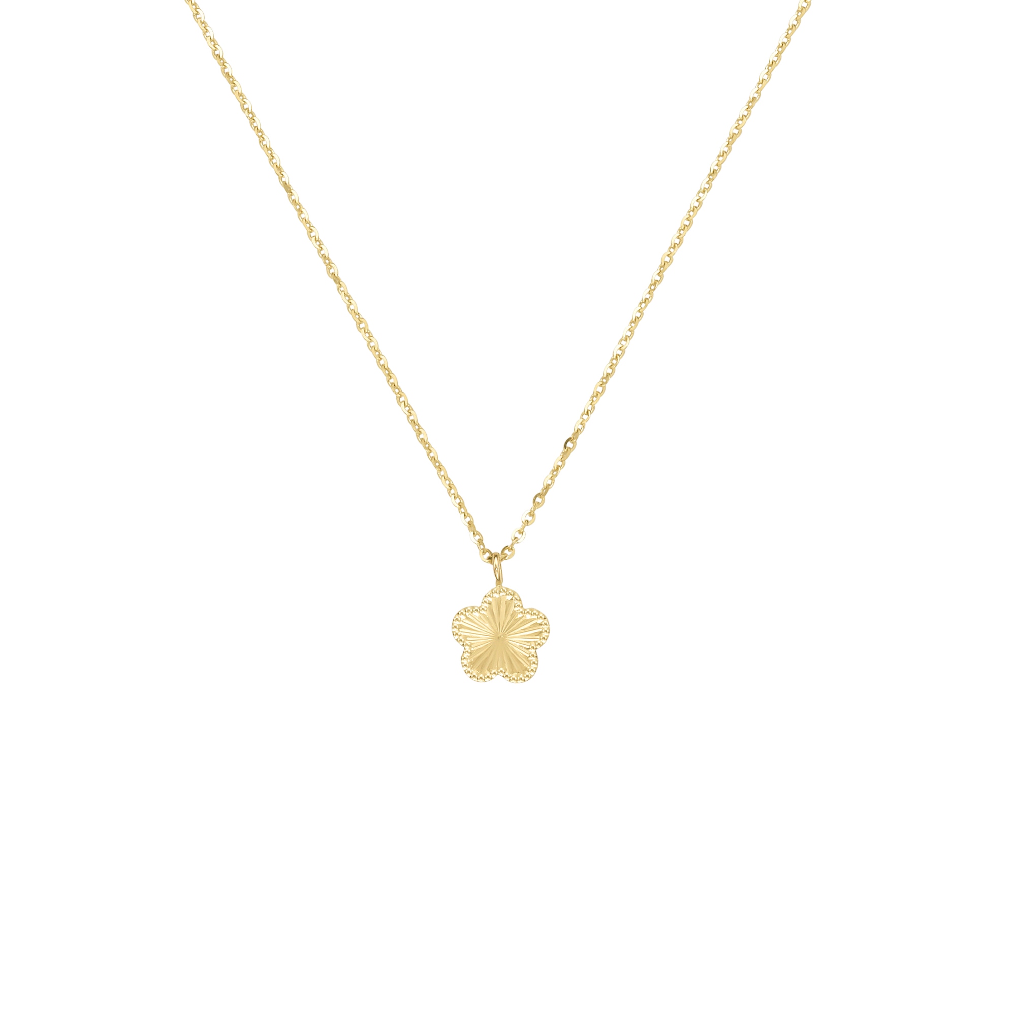 Luigi Merano Goldkette »Kette mit Blüte-Anhänger strukturiert, Gold 375«