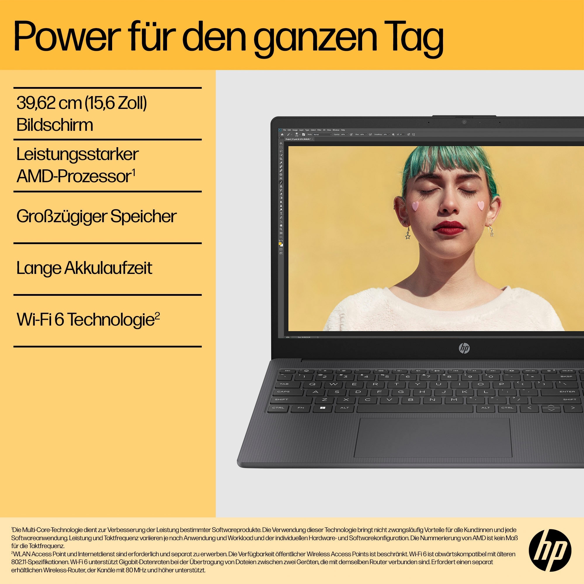 HP Notebook »15-fc1253ng« 39,6 cm / 15,6 ″ AMD Ryzen 5 Radeon Graphics 1.000 GB SSD