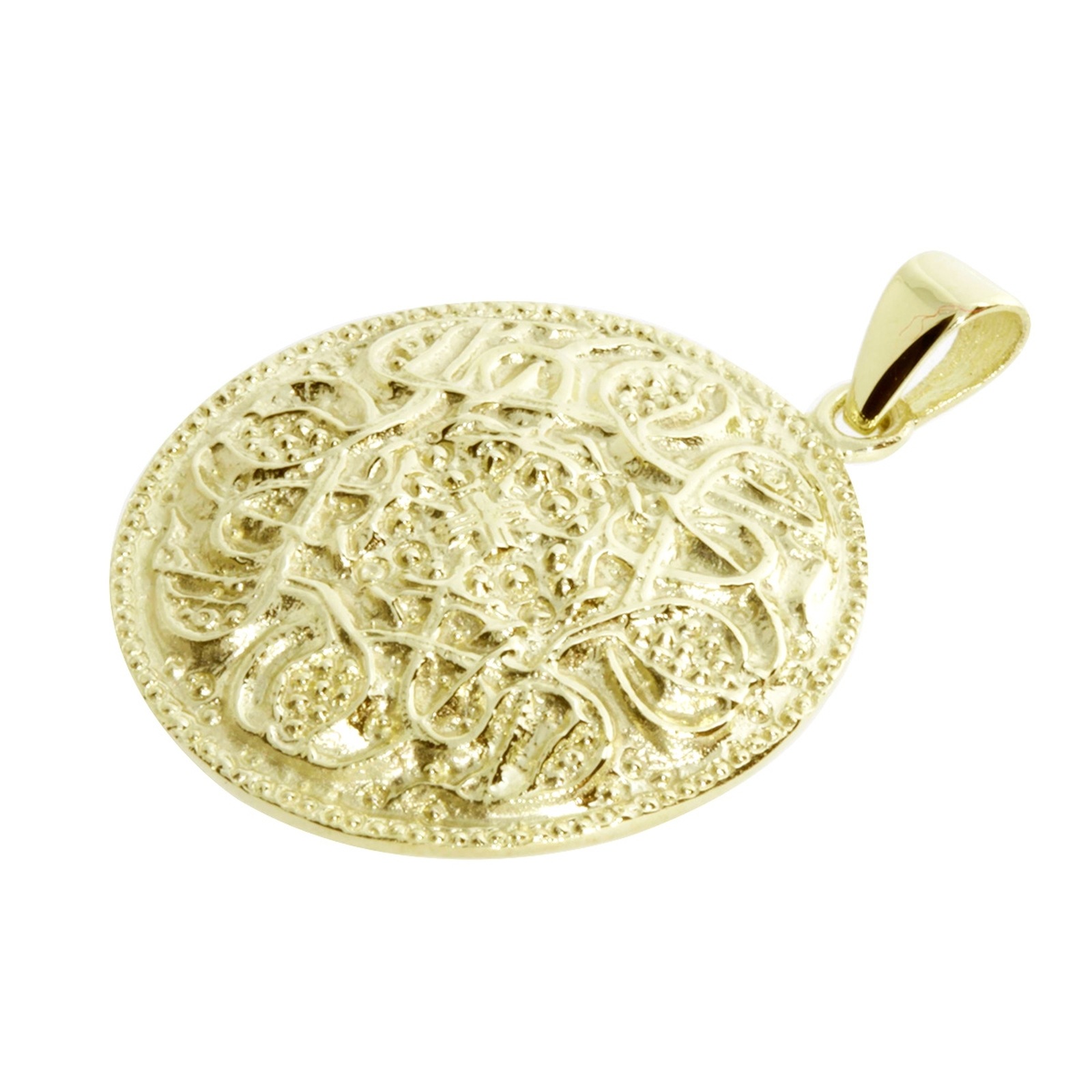 OSTSEE-SCHMUCK Kettenanhänger »- Hiddensee 26 mm rund - Gold 333/000 -,«