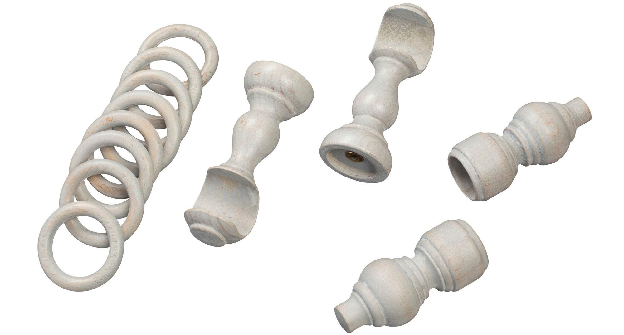 SN DECO GROUP Gardinenstange »Filigrano«, 1 läufig-läufig, Fixmaß, 28 mm, Holz, verschiedene Längen und Farben, Komplettset