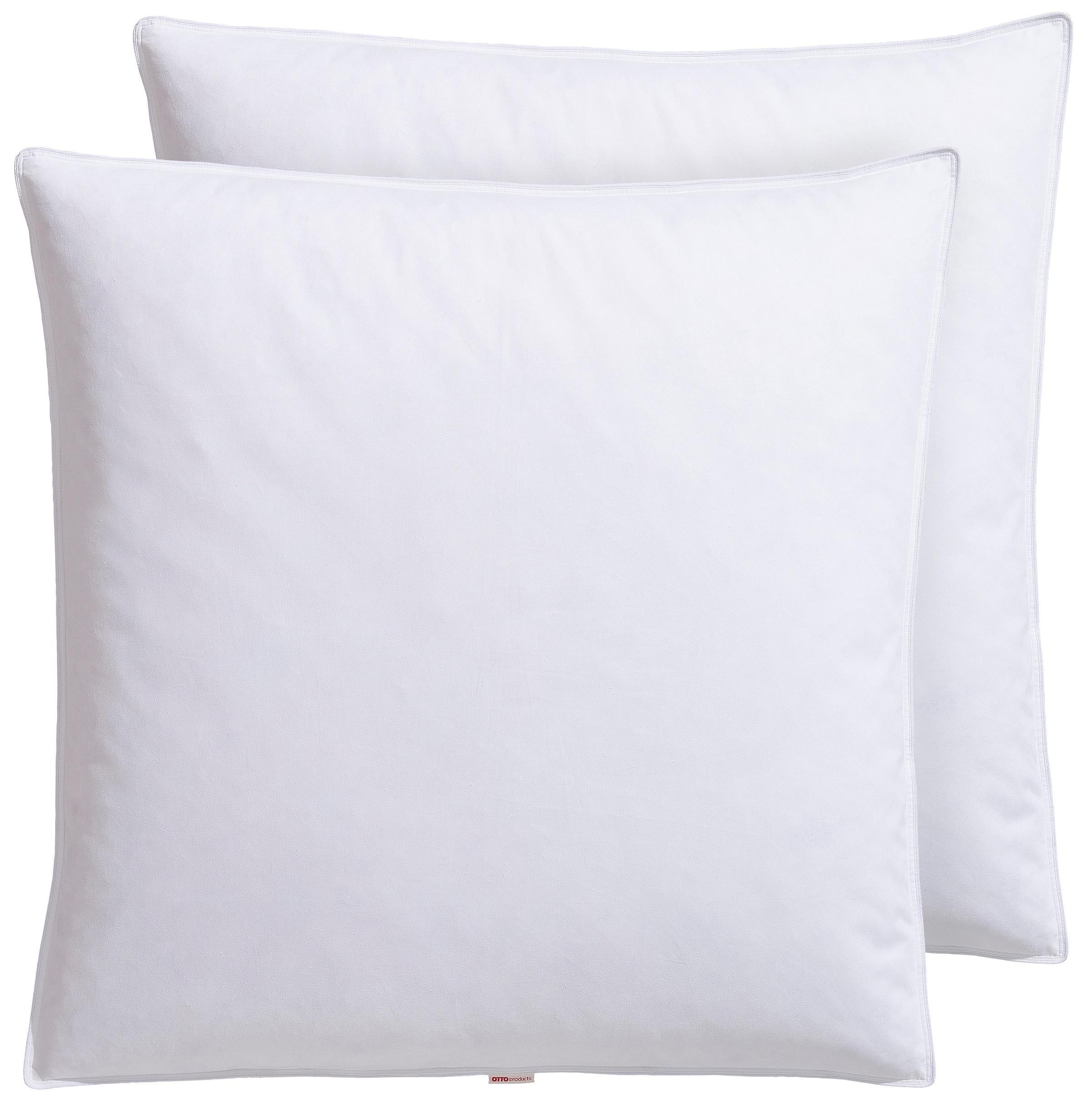 OTTO products Federkopfkissen »Jannika«, Füllung: 90% Federn & 10 % Daunen, Bezug: 100% Baumwolle, (Spar-Set, 2 St., 2-tlg.), plastikfreie Verpackung