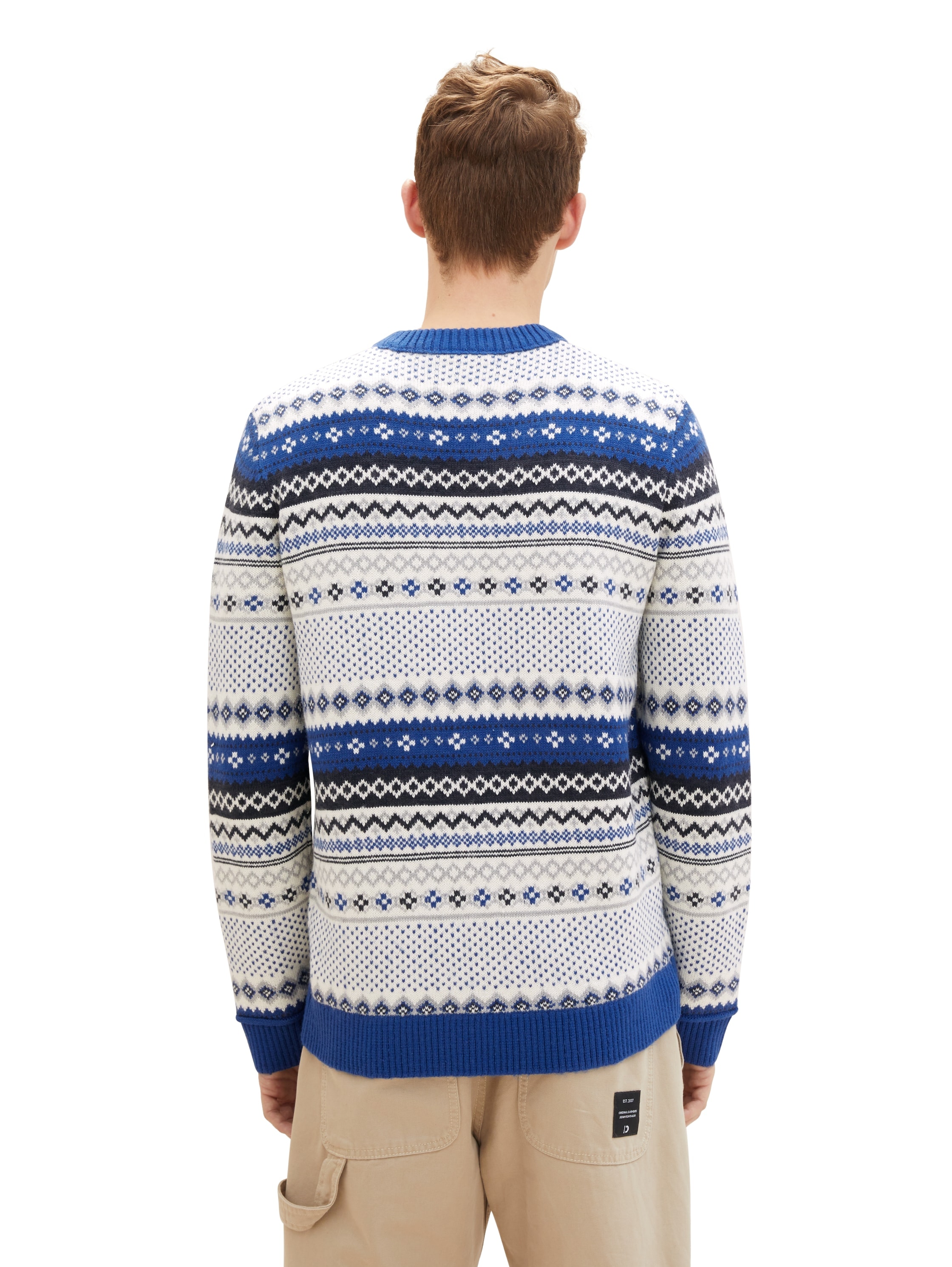 TOM TAILOR Norwegerpullover, mit Karomuster