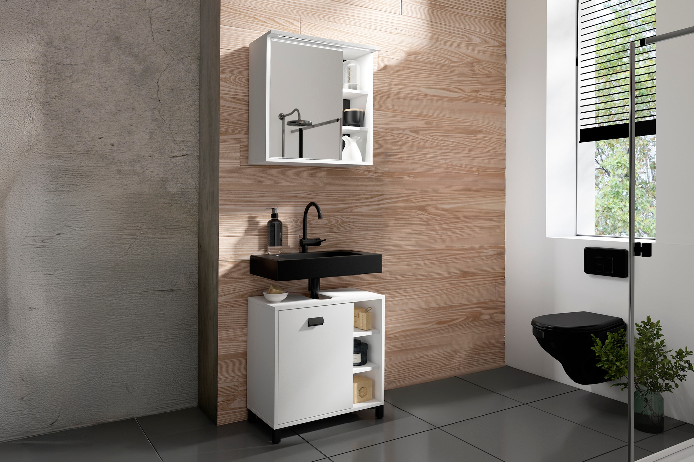 byLIVING Badmöbel-Set »Wellness« Komplett-Set, 2-tlg, 2 Stk. tlg.