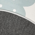 Paco Home Kinderteppich »Chicos 554«, rund, 2 mm Höhe, Flachgewebe, Patchwork Design, mit Schriftzug & Regenbogen oder Sternen, Pastell-Farben, Kinderzimmer