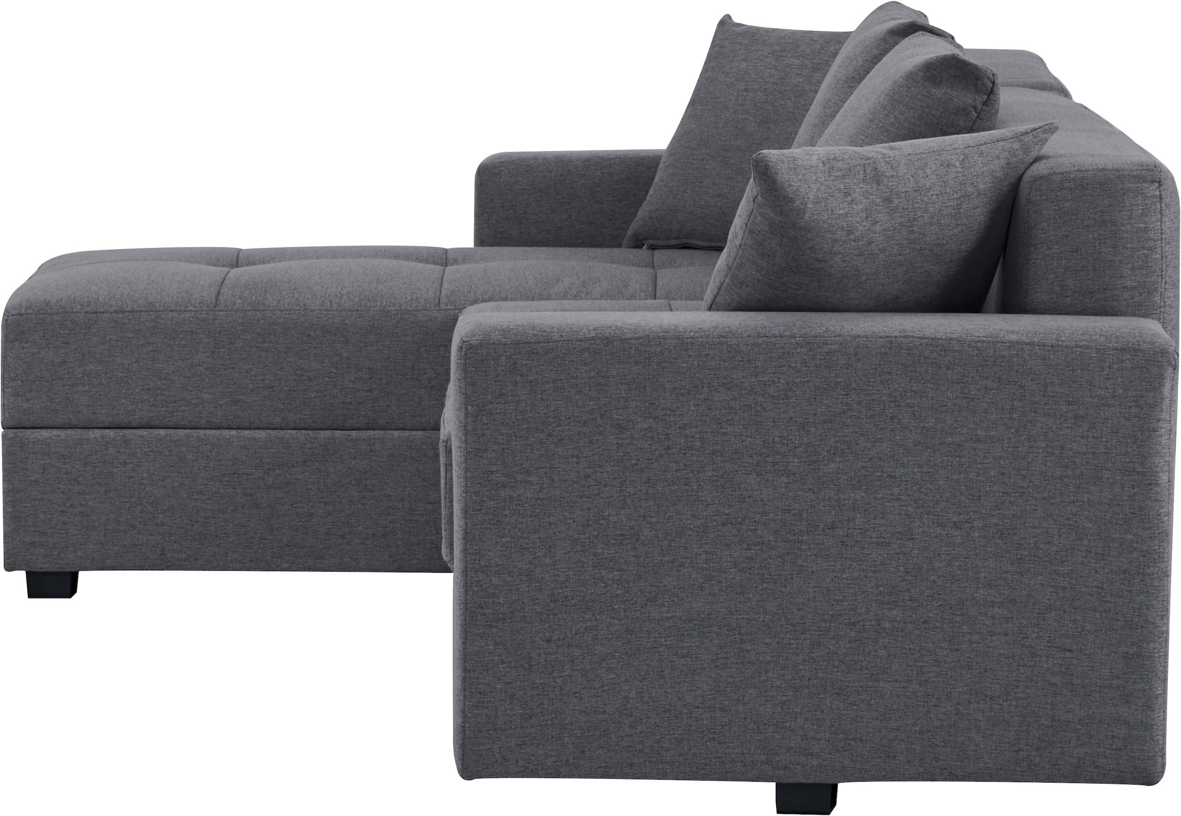 INOSIGN Ecksofa »KILLAM, 217 cm, L-Form, mit Schlaffunktion u. Bettkasten«, Recamiere rechts / links montierbar, in Cord und Webstoff