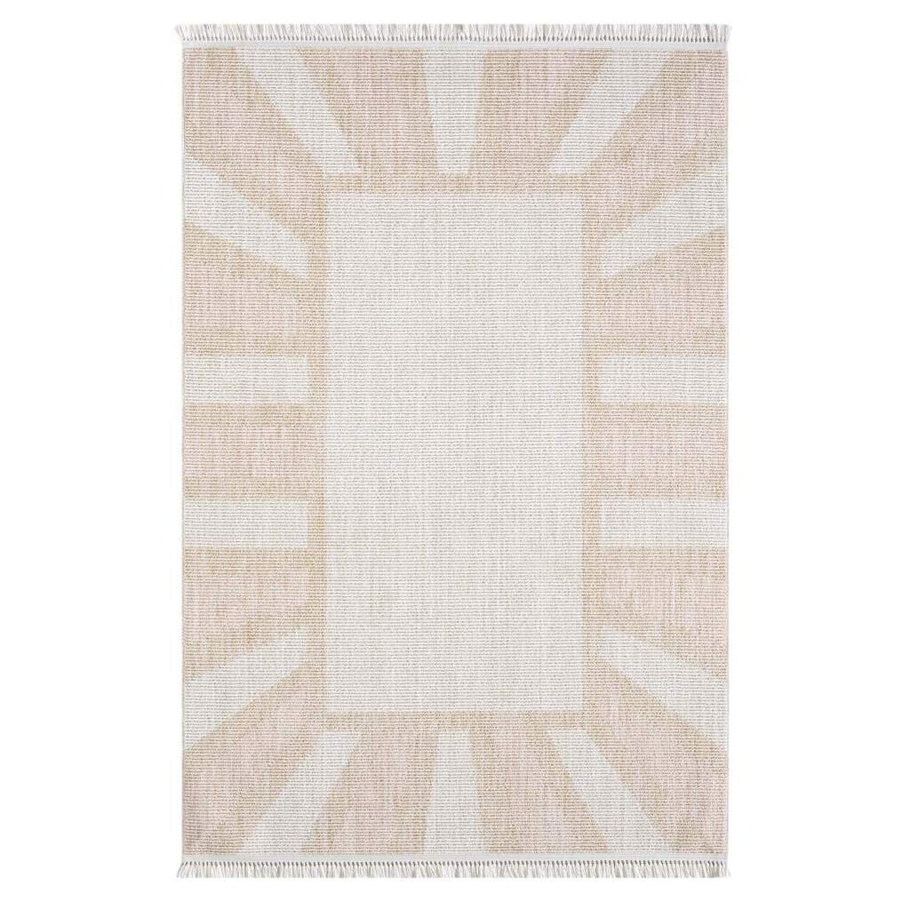 Carpet City Teppich »CLASICO 9152«, rechteckig, 11 mm Höhe, Läufer, Kurzflor, Hochtief-Muster, Boho, Fransen, Wohnzimmer