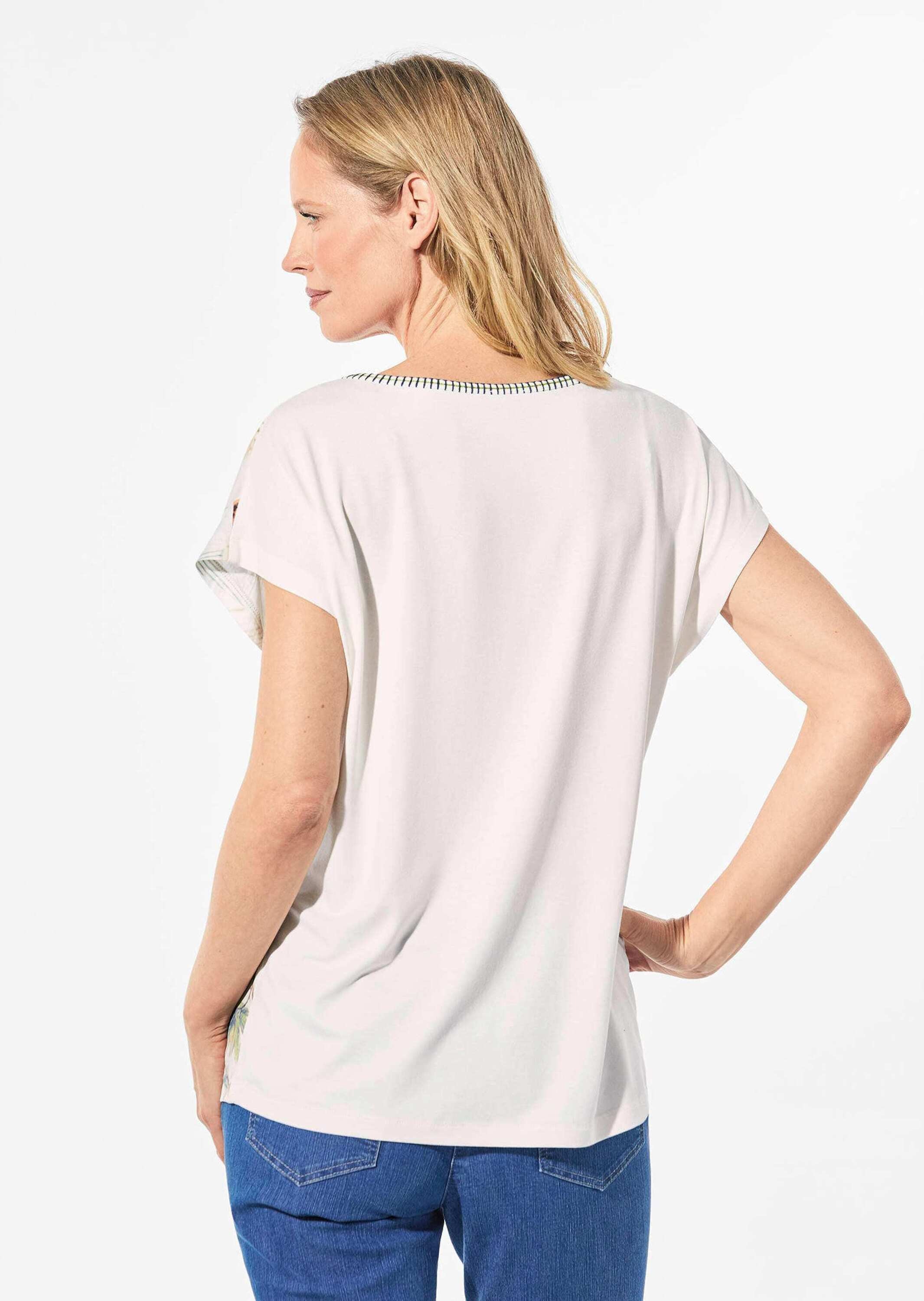 GOLDNER Print-Shirt »Kurzgröße Blusenshirt mit floralem Dessin«