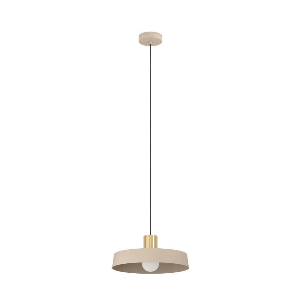 EGLO Hängeleuchte »VALDIOLA Pendellampe, Stahl, IP20, E27, Wohnzimmerlampe, Flurlampe«, 1 flammig, Leuchtmittel E27 | ohne Leuchtmittel, Esszimmerlampe aus Metall in Sandfarben und Messing-Gebürstet, E27