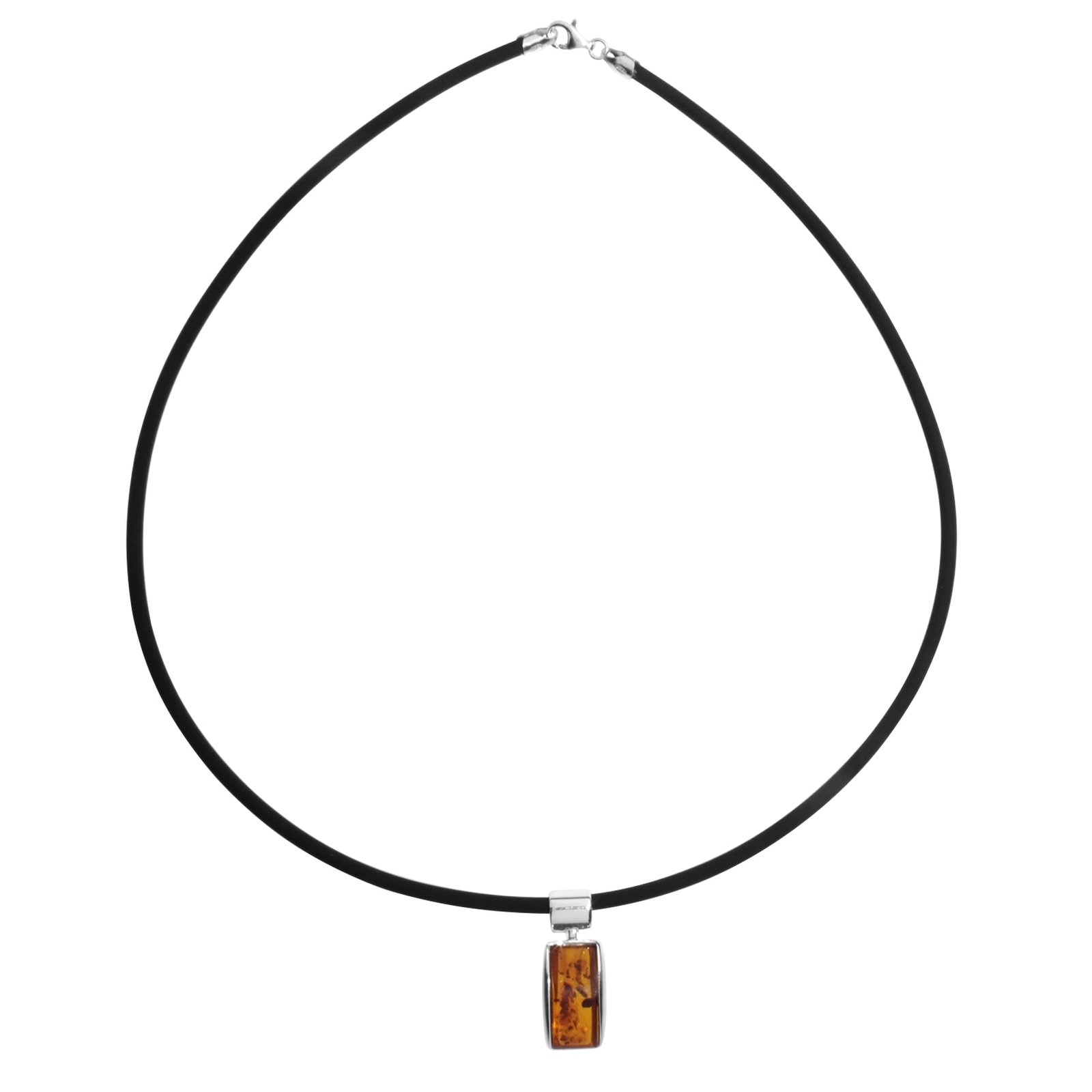 OSTSEE-SCHMUCK Kette mit Anhänger »- Feikje - Kautschukreif - Silber 925/000 - Bernstein«