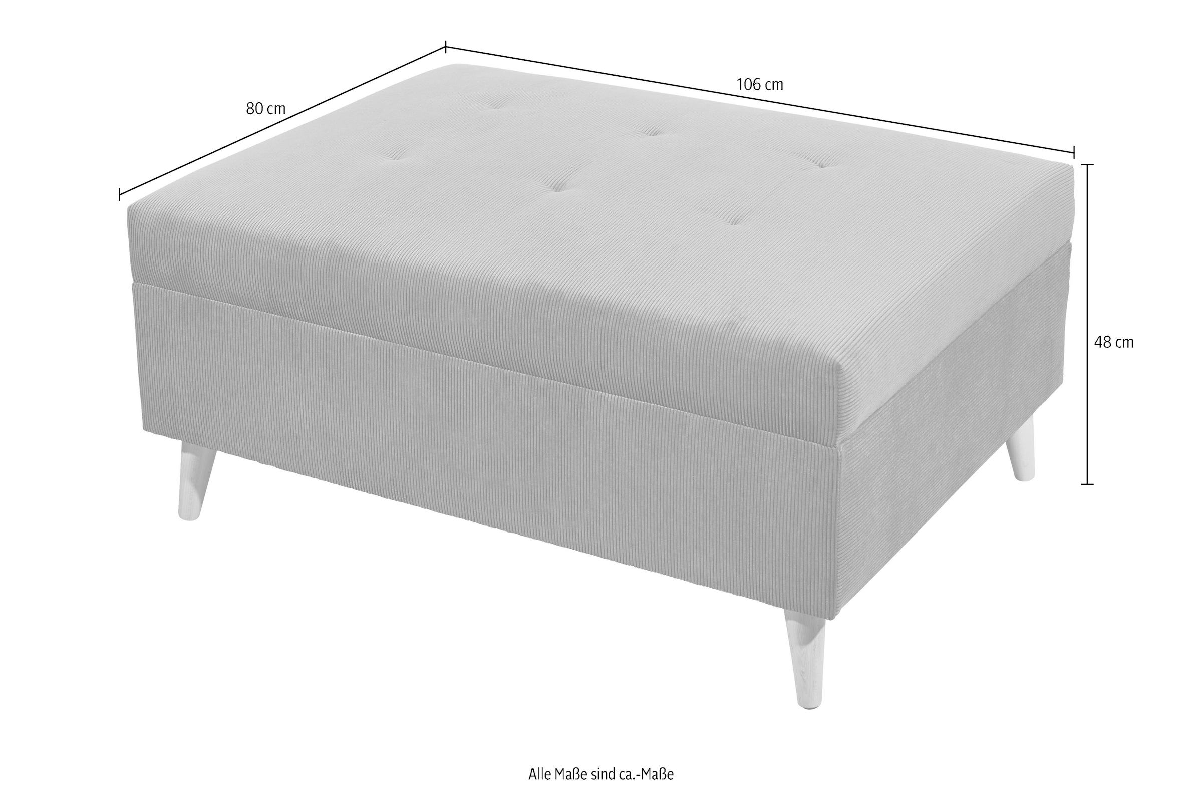 ED EXCITING DESIGN Ecksofa »Calanda L-Form«, mit Hocker & 3 Zierkissen