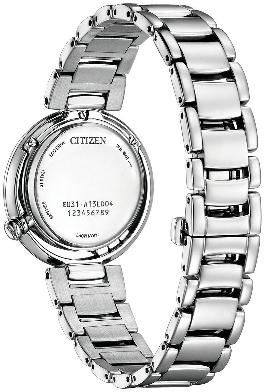 Citizen Solaruhr, Armbanduhr, Damenuhr, mit Diamanten, Edelstahlarmband, Saphirglas