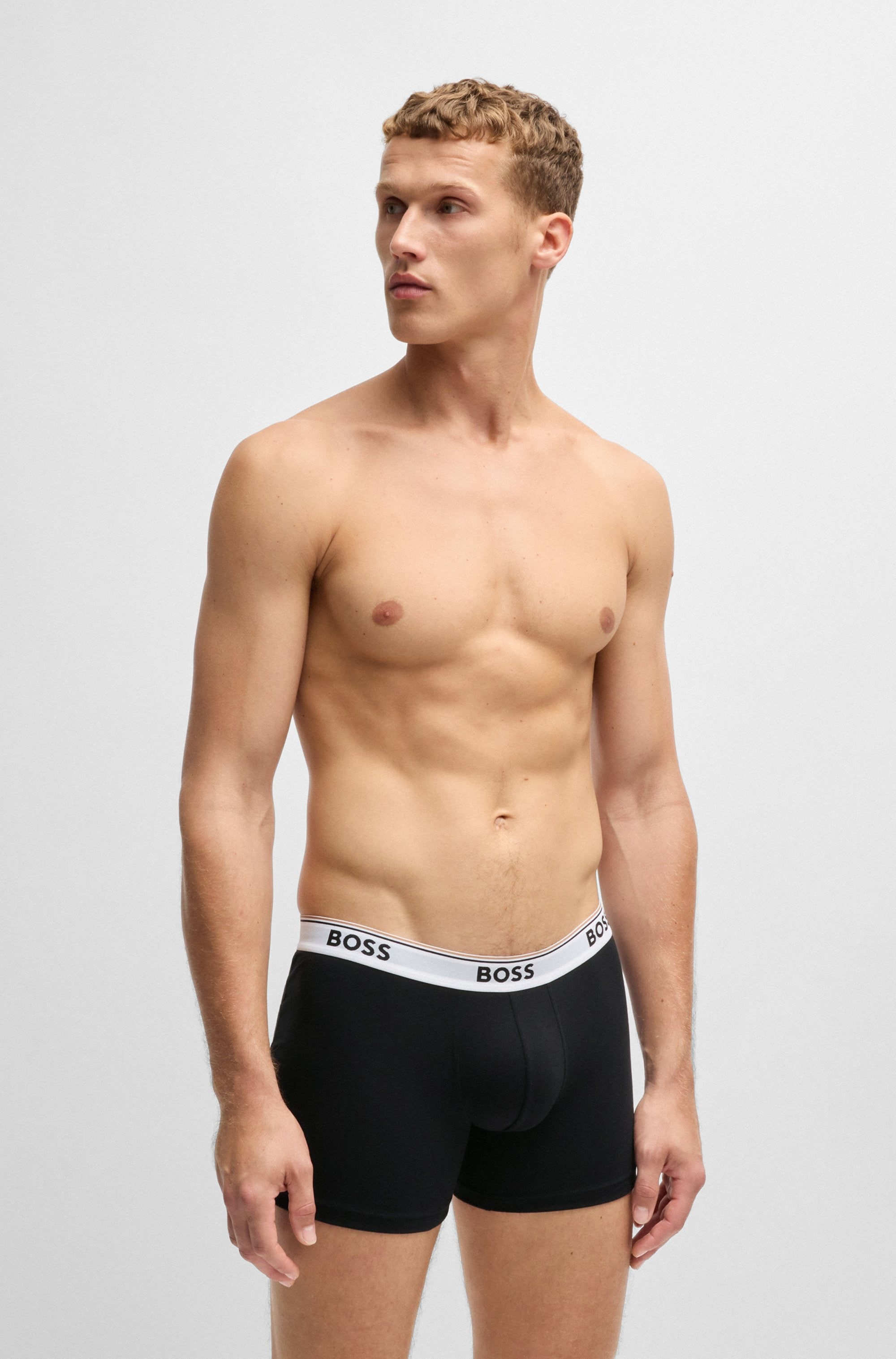 BOSS Langer Boxer »Brief 3 PACK«, mit farblich passendem Webbund